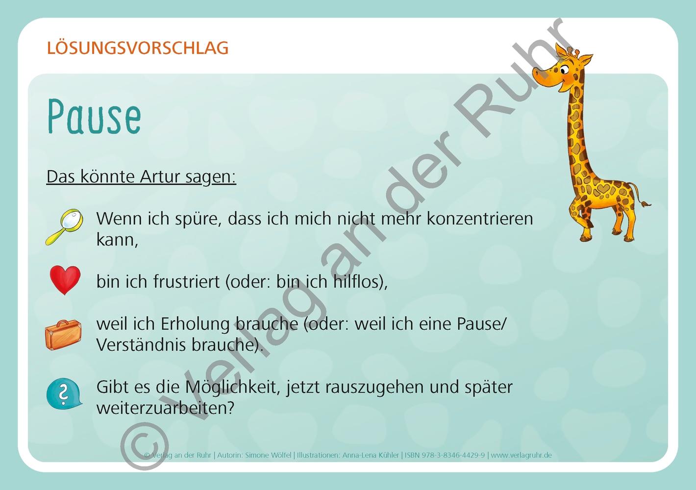 Beispielinhalt (Bild) Unsere Giraffen-Kartei - Kinder üben selbstständig gewaltfreie Kommunikation mit der Giraffensprache