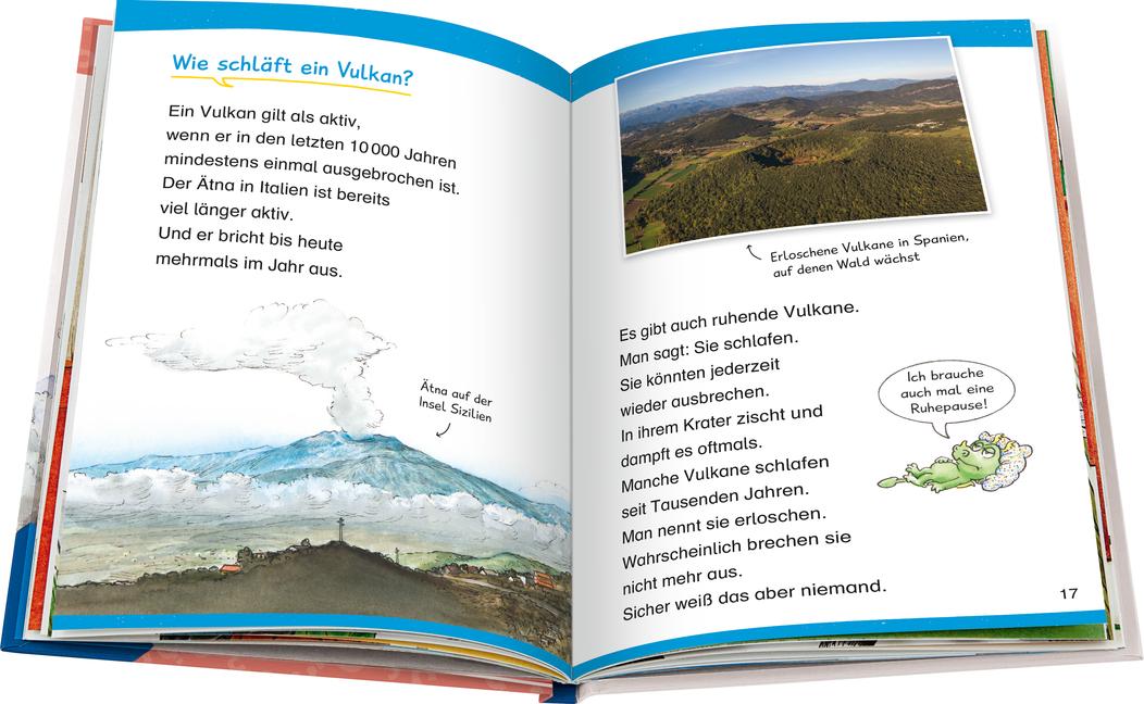 Beispielinhalt (Bild) Wieso? Weshalb? Warum? Erstleser: Vulkane (Band 2)