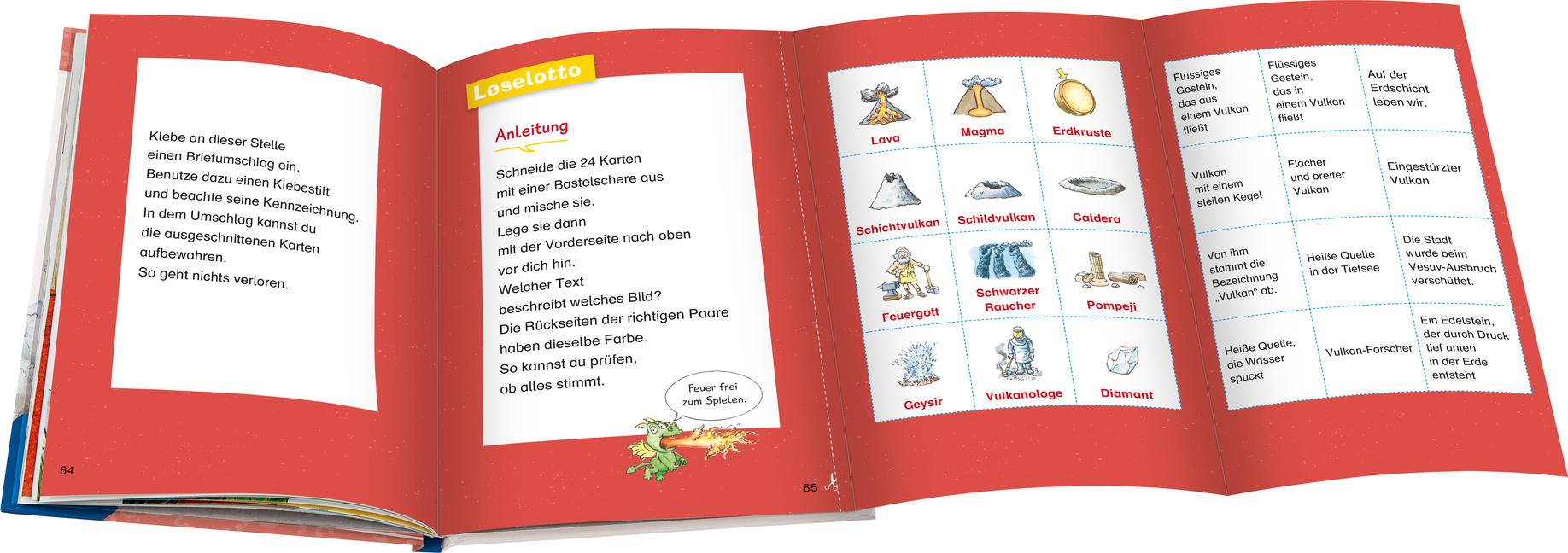 Beispielinhalt (Bild) Wieso? Weshalb? Warum? Erstleser: Vulkane (Band 2)