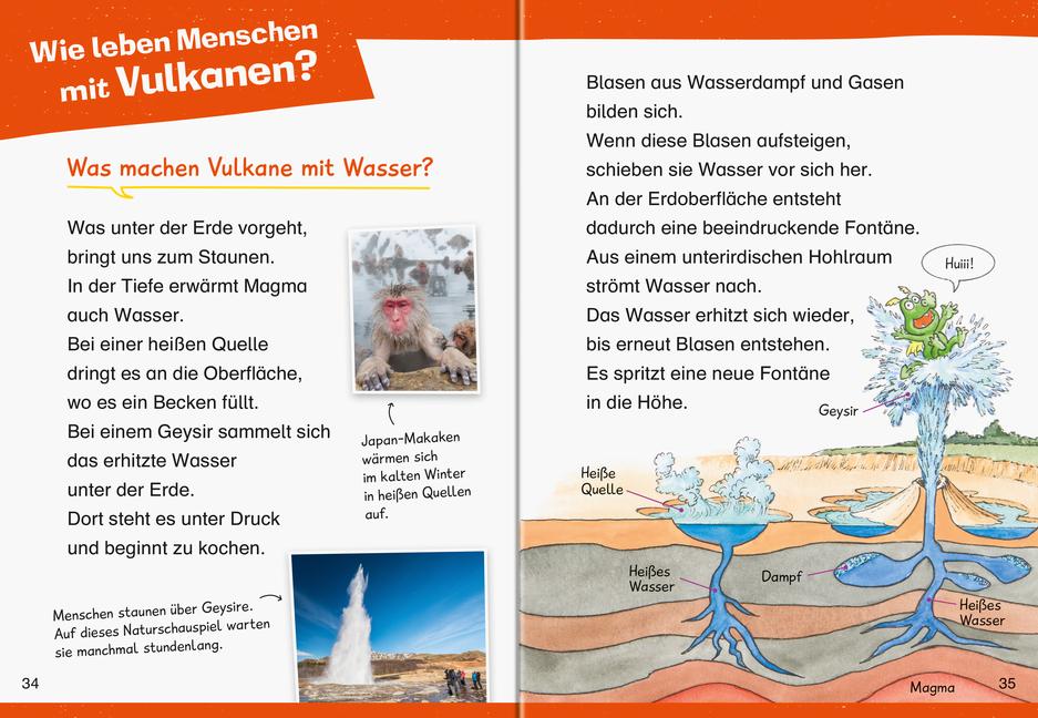 Beispielinhalt (Bild) Wieso? Weshalb? Warum? Erstleser: Vulkane (Band 2)