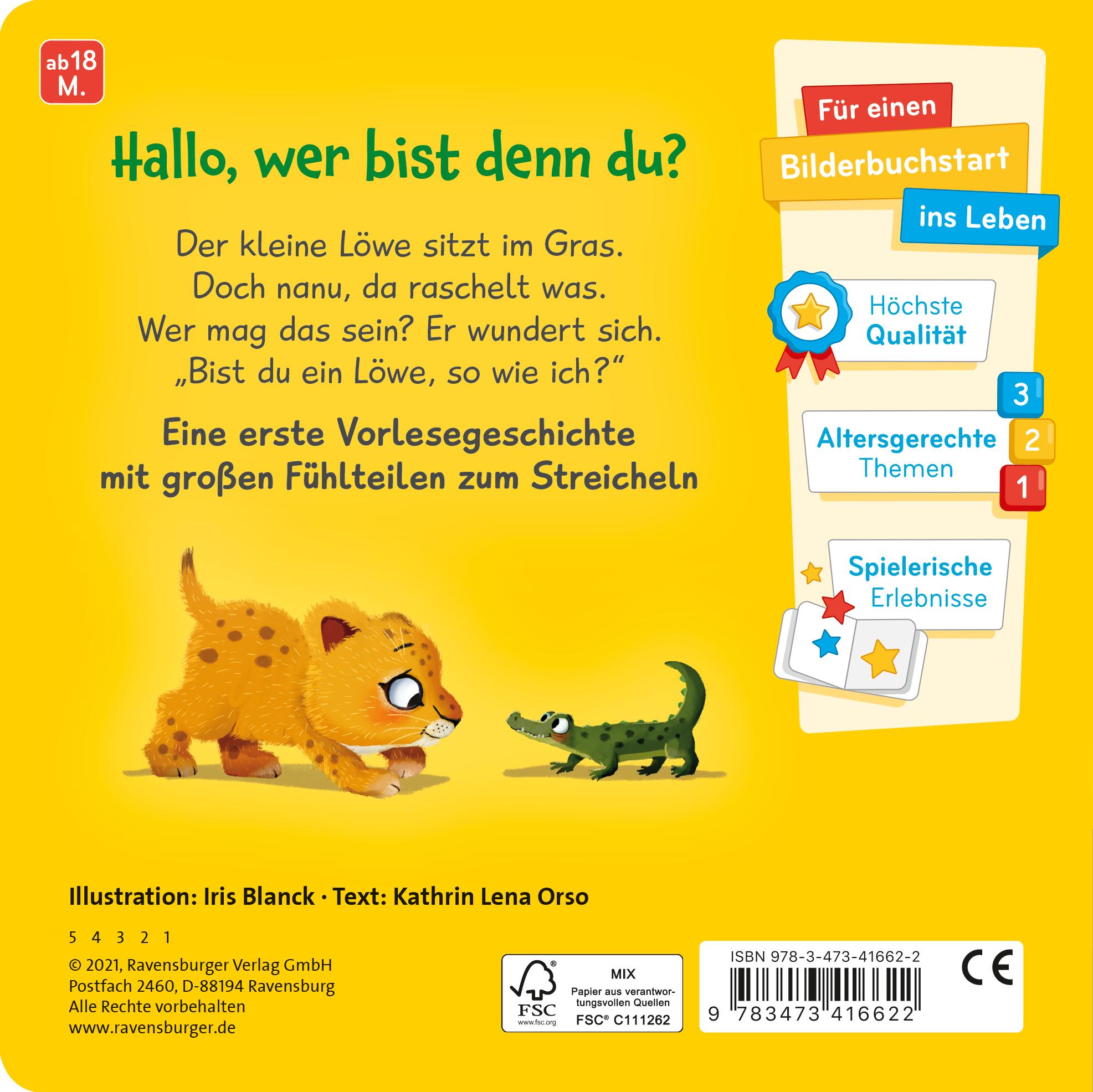 Rückseitencover Mein erstes Vorlese-Fühlbuch: Bist du ein Löwe?