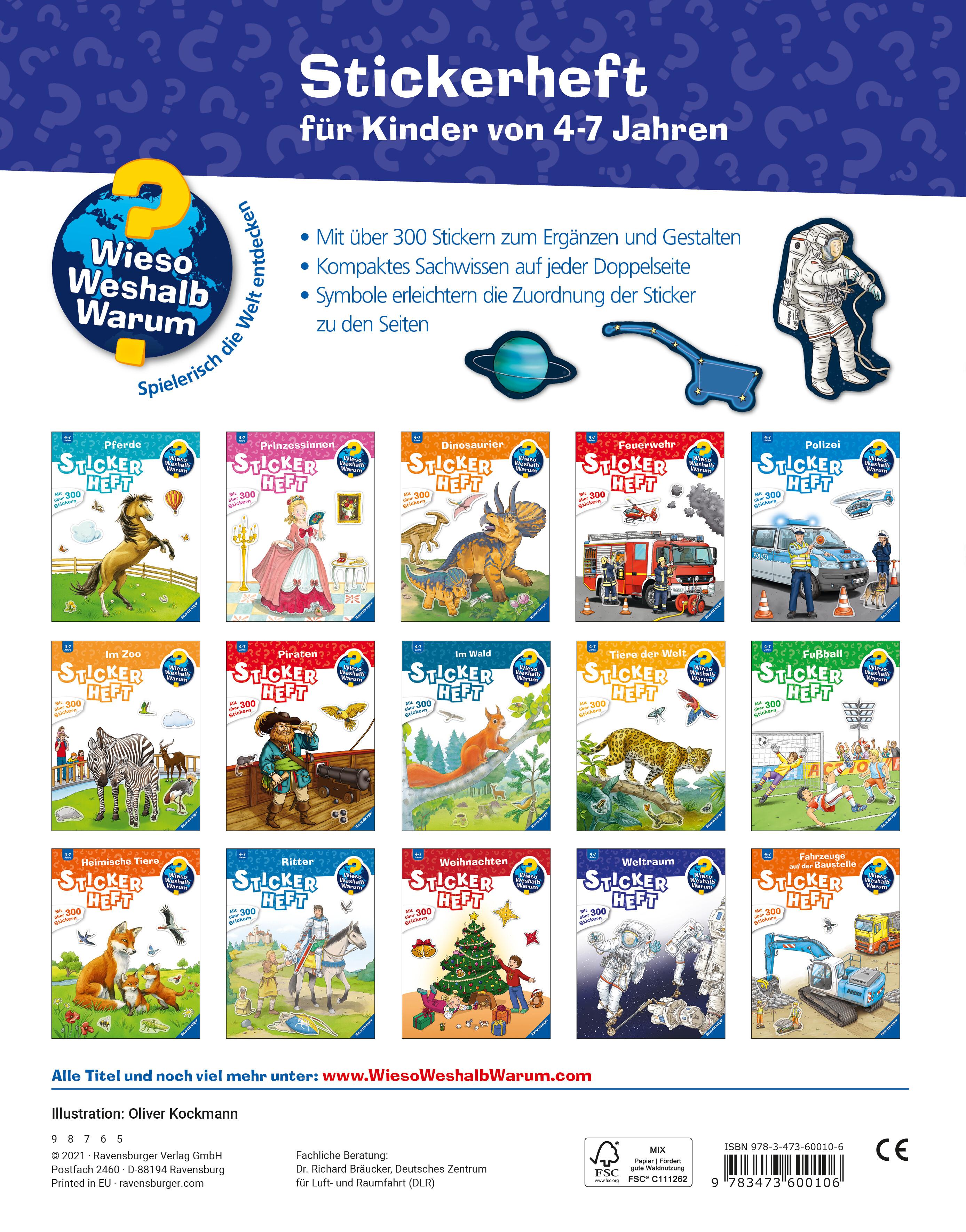 Rückseitencover Wieso? Weshalb? Warum? Stickerheft: Weltraum