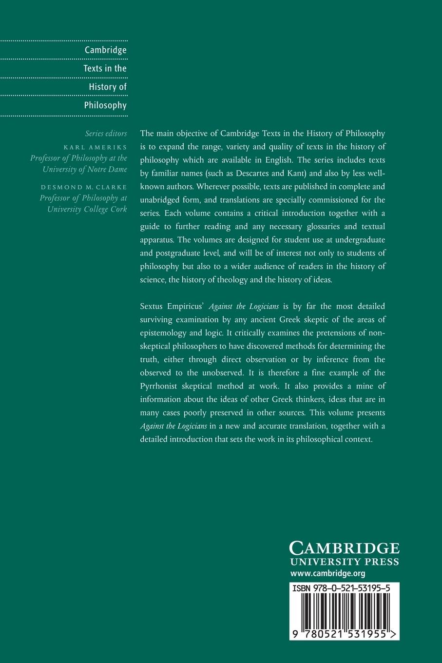 Rückseitencover Sextus Empiricus