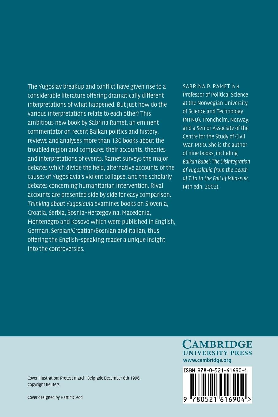 Rückseitencover Thinking about Yugoslavia