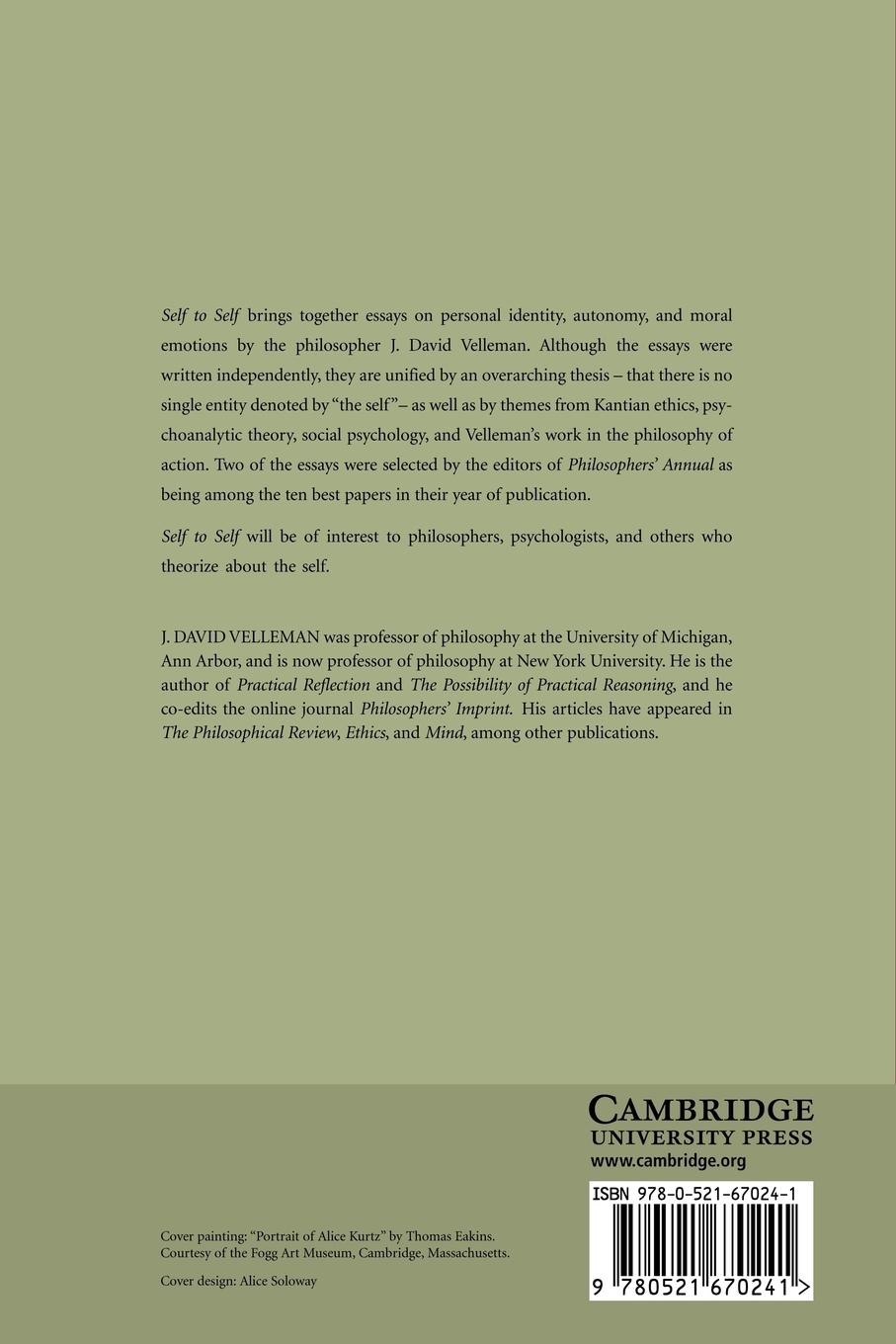 Rückseitencover Self to Self