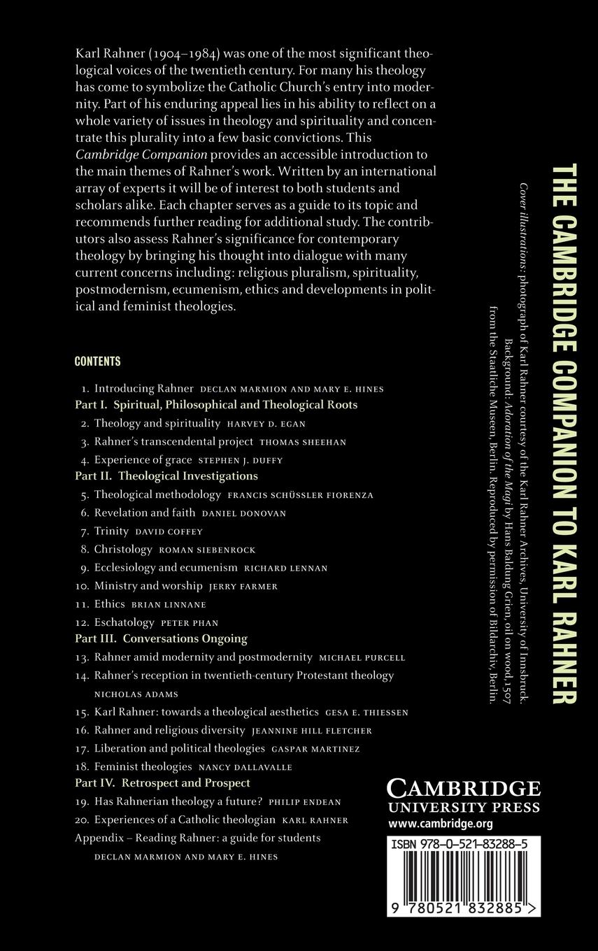 Rückseitencover The Cambridge Companion to Karl Rahner