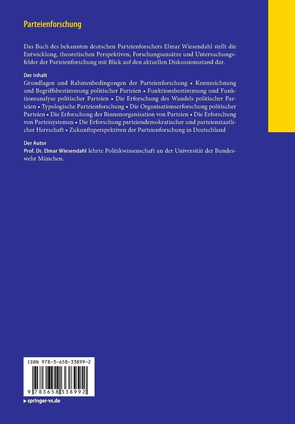 Rückseitencover Parteienforschung