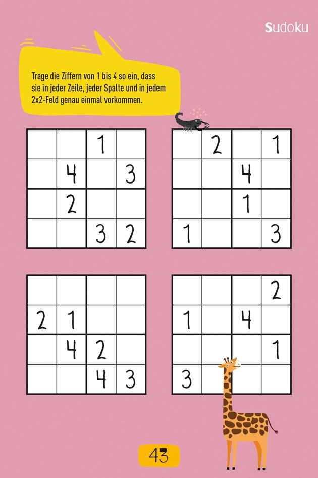 Beispielinhalt (Bild) Super Rätselblock ab 7 Jahren. Suchbilder, Labyrinthe, Sudokus und viele andere Rätsel