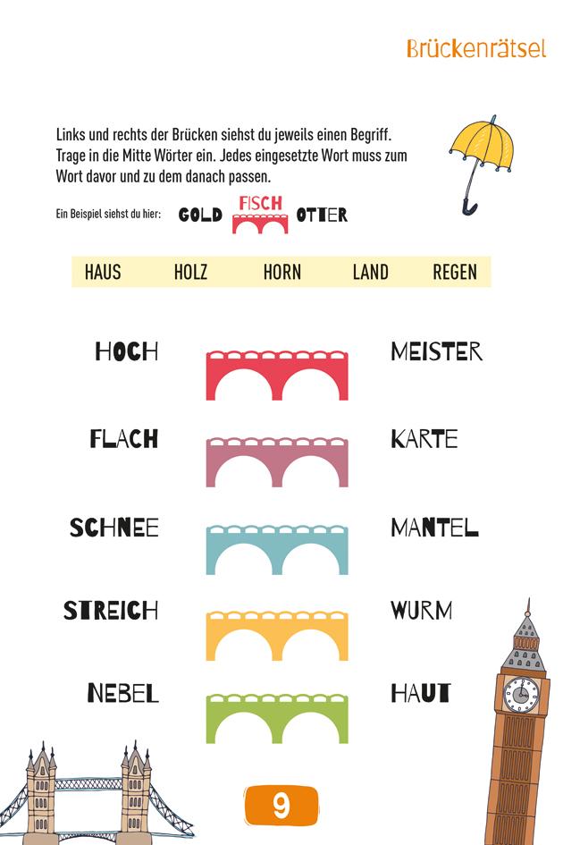 Beispielinhalt (Bild) Super Rätselblock ab 10 Jahren.Logicals, Brückenrätsel, Zahlenpyramiden und viele andere Rätsel