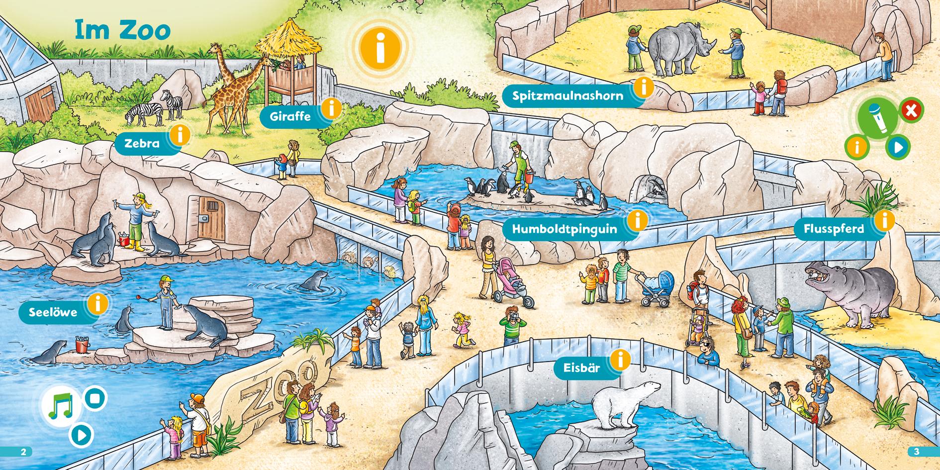 Beispielinhalt (Bild) BOOKii® Hören und Staunen Mini Zoo