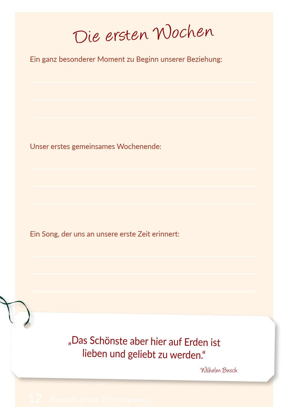 Beispielinhalt (Bild) Weil wir uns lieben - Ein Erinnerungsbuch zum Ausfüllen und Verschenken