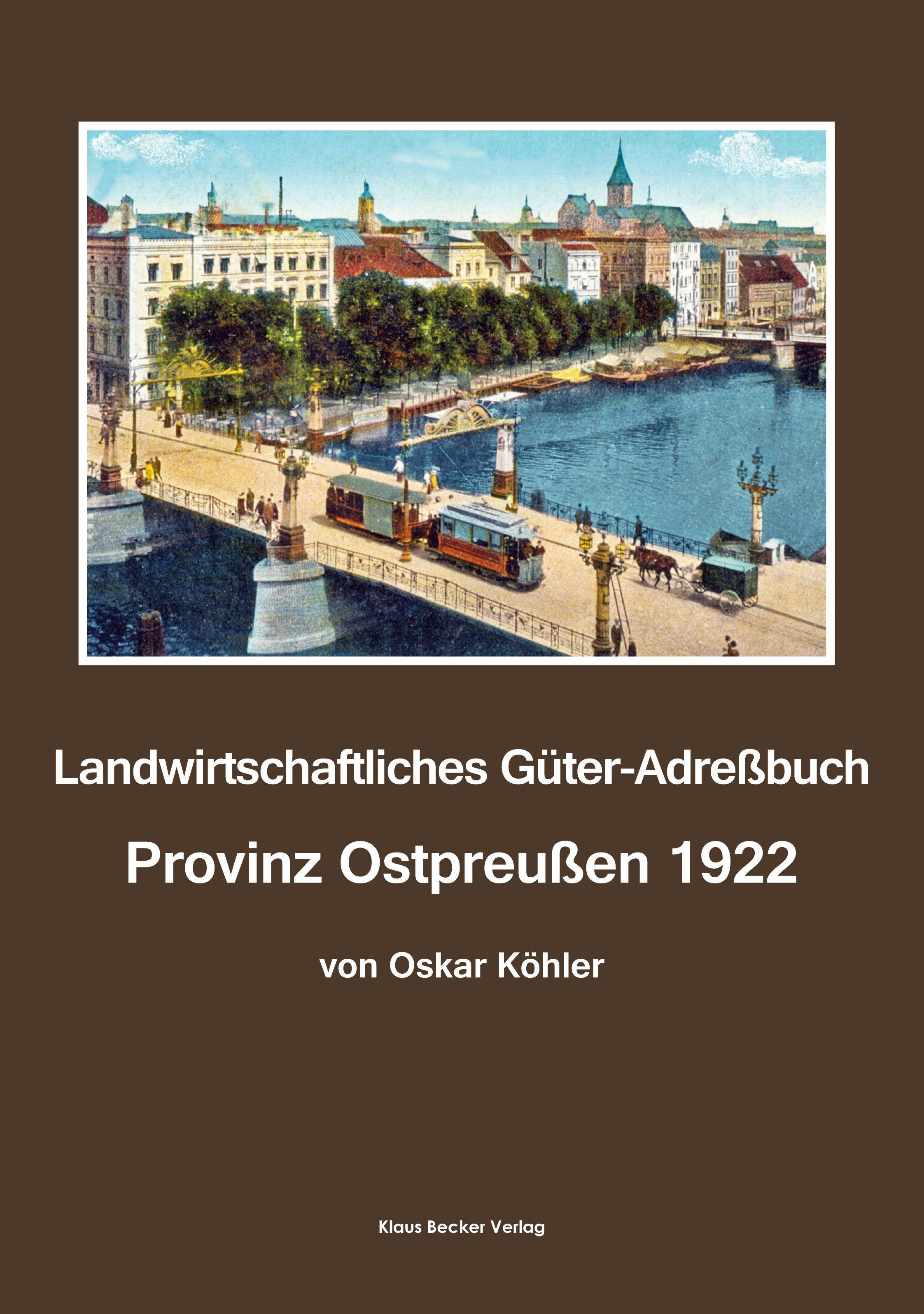 Vorderes Coverbild Landwirtschaftliches Güter-Adreßbuch, Provinz Ostpreußen 1922