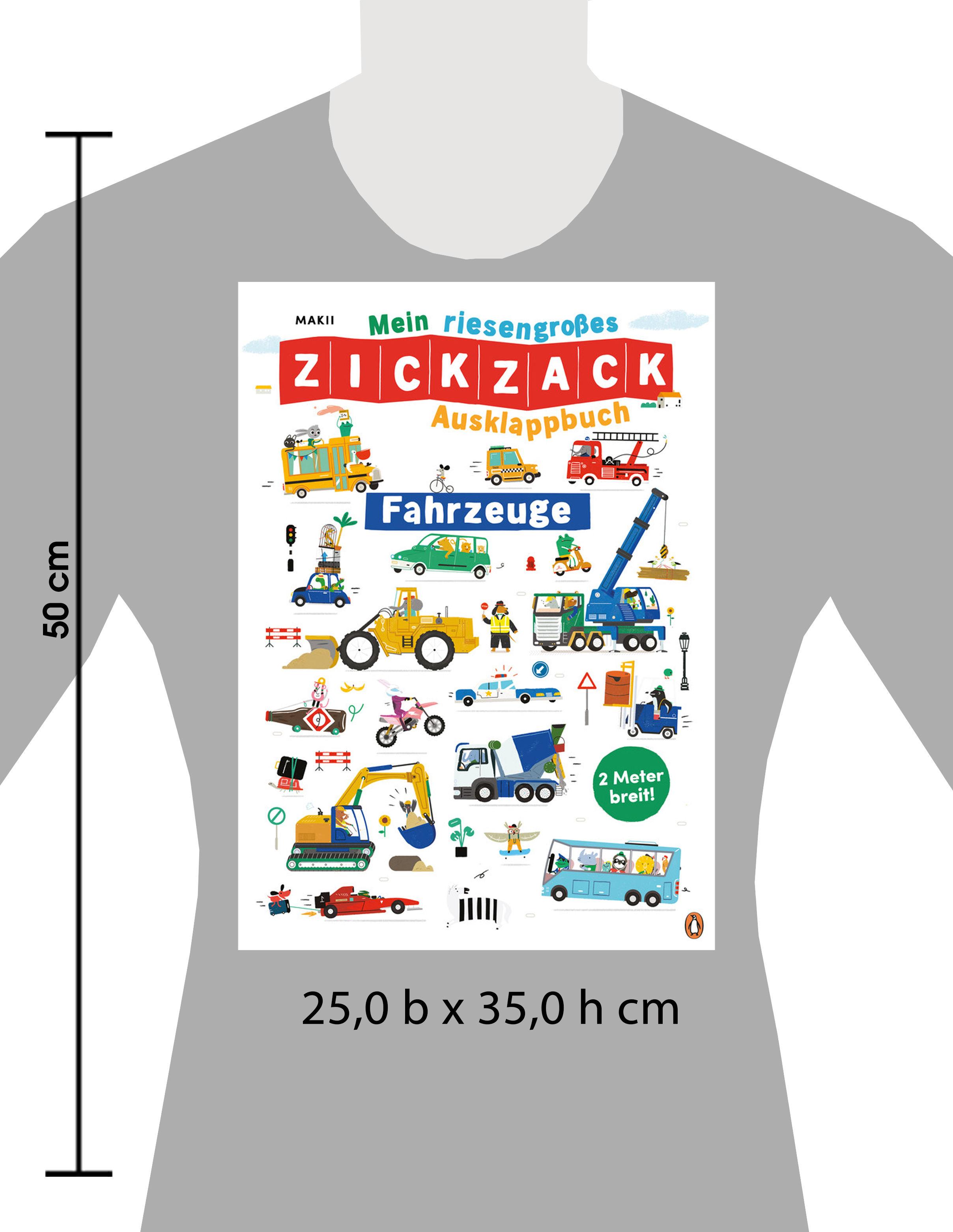 Beispielinhalt (Bild) Mein riesengroßes ZICKZACK Ausklappbuch - Fahrzeuge