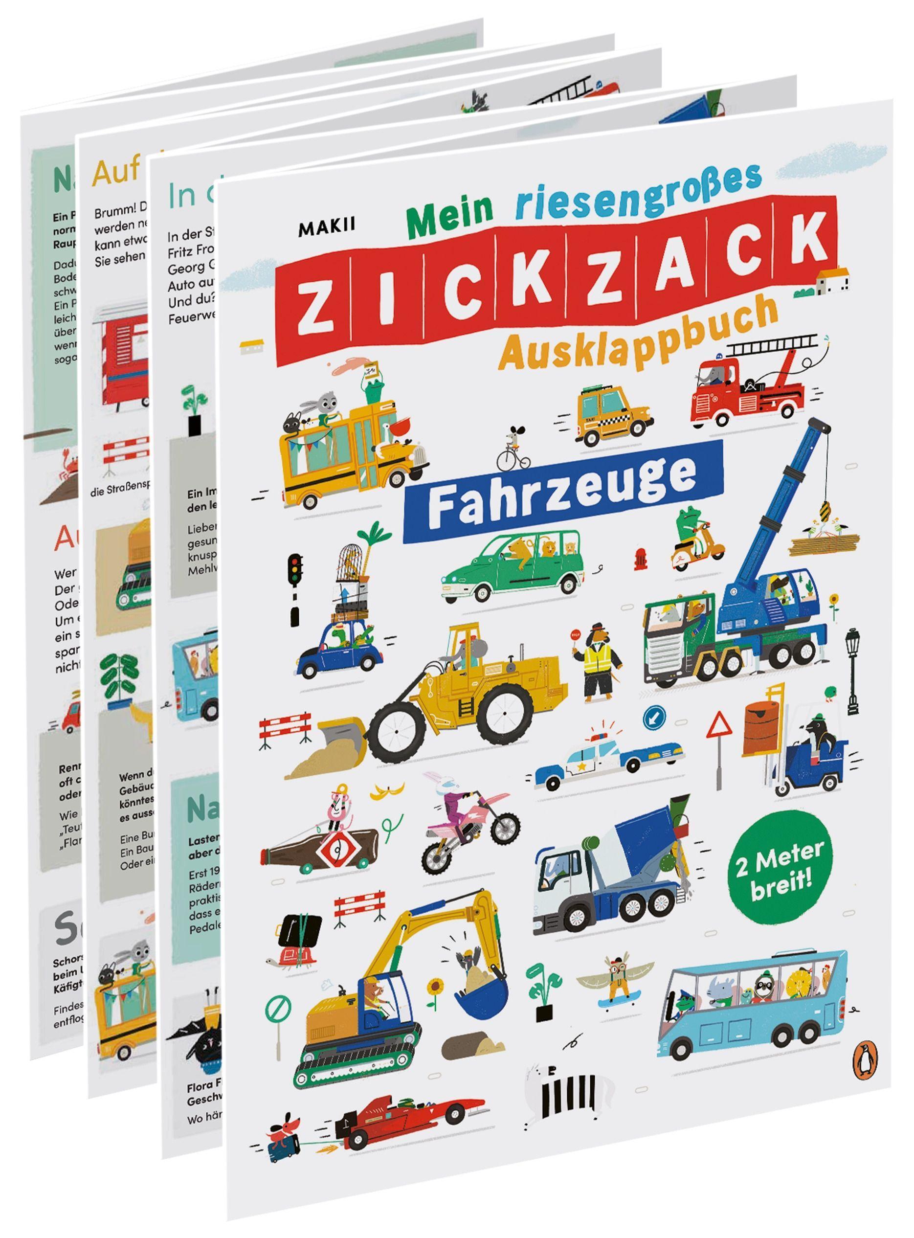 Vorderes Coverbild Mein riesengroßes ZICKZACK Ausklappbuch - Fahrzeuge