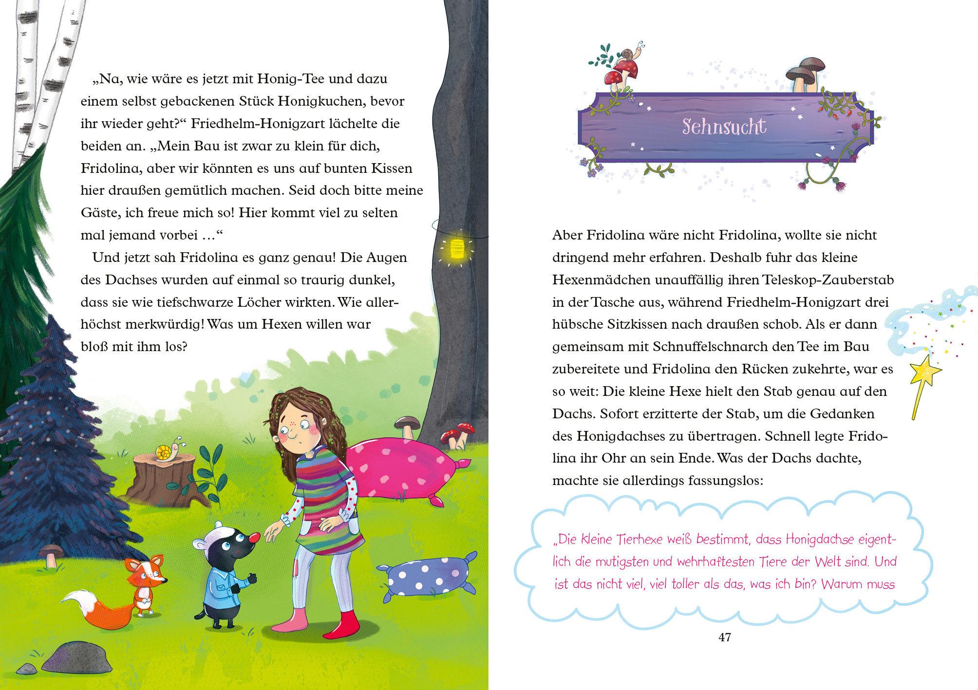 Beispielinhalt (Bild) Fridolina Himbeerkraut  - Nur Mut, lieber Honigdachs!