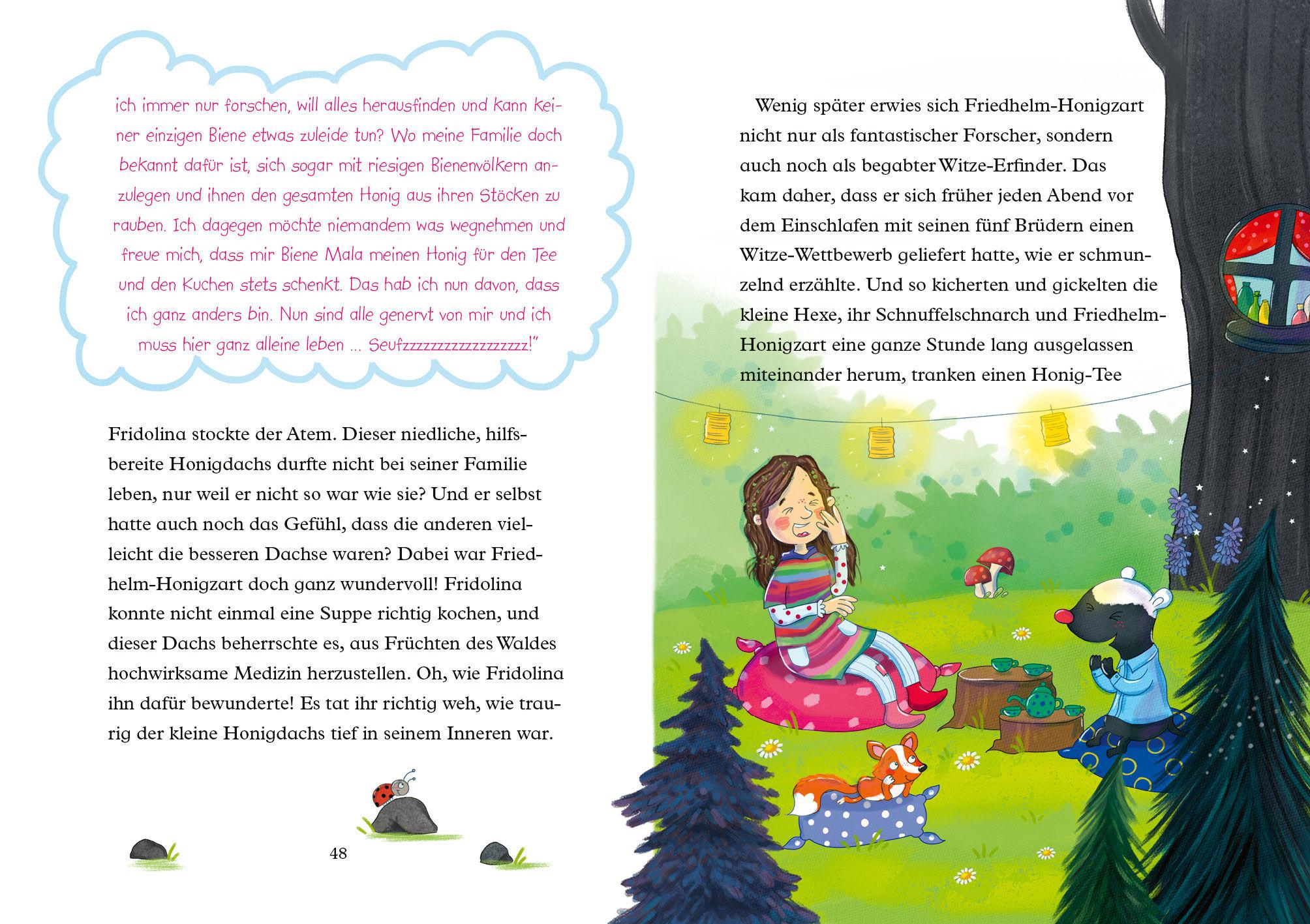 Beispielinhalt (Bild) Fridolina Himbeerkraut  - Nur Mut, lieber Honigdachs!