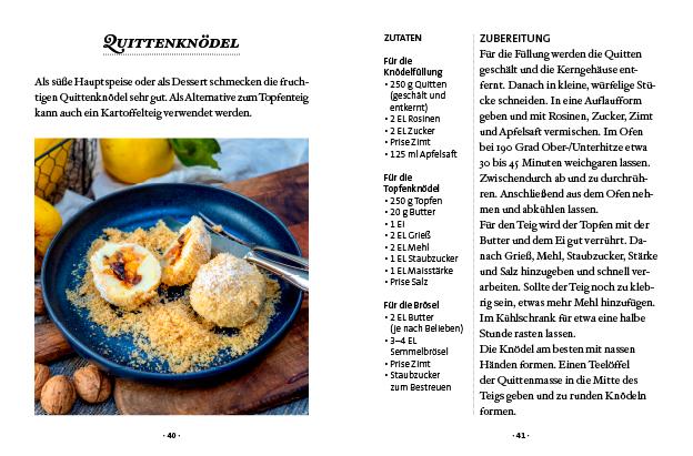Beispielinhalt (Bild) Das kleine Buch: Quitten in Küche und Kosmetik