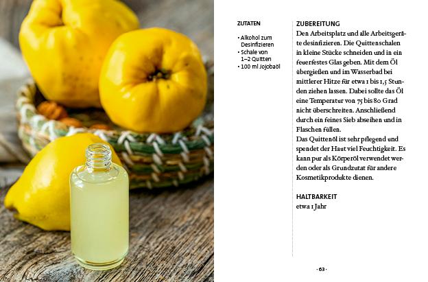 Beispielinhalt (Bild) Das kleine Buch: Quitten in Küche und Kosmetik