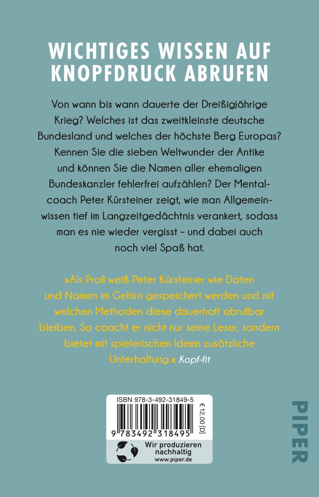 Rückseitencover Allgemeinwissen für immer merken