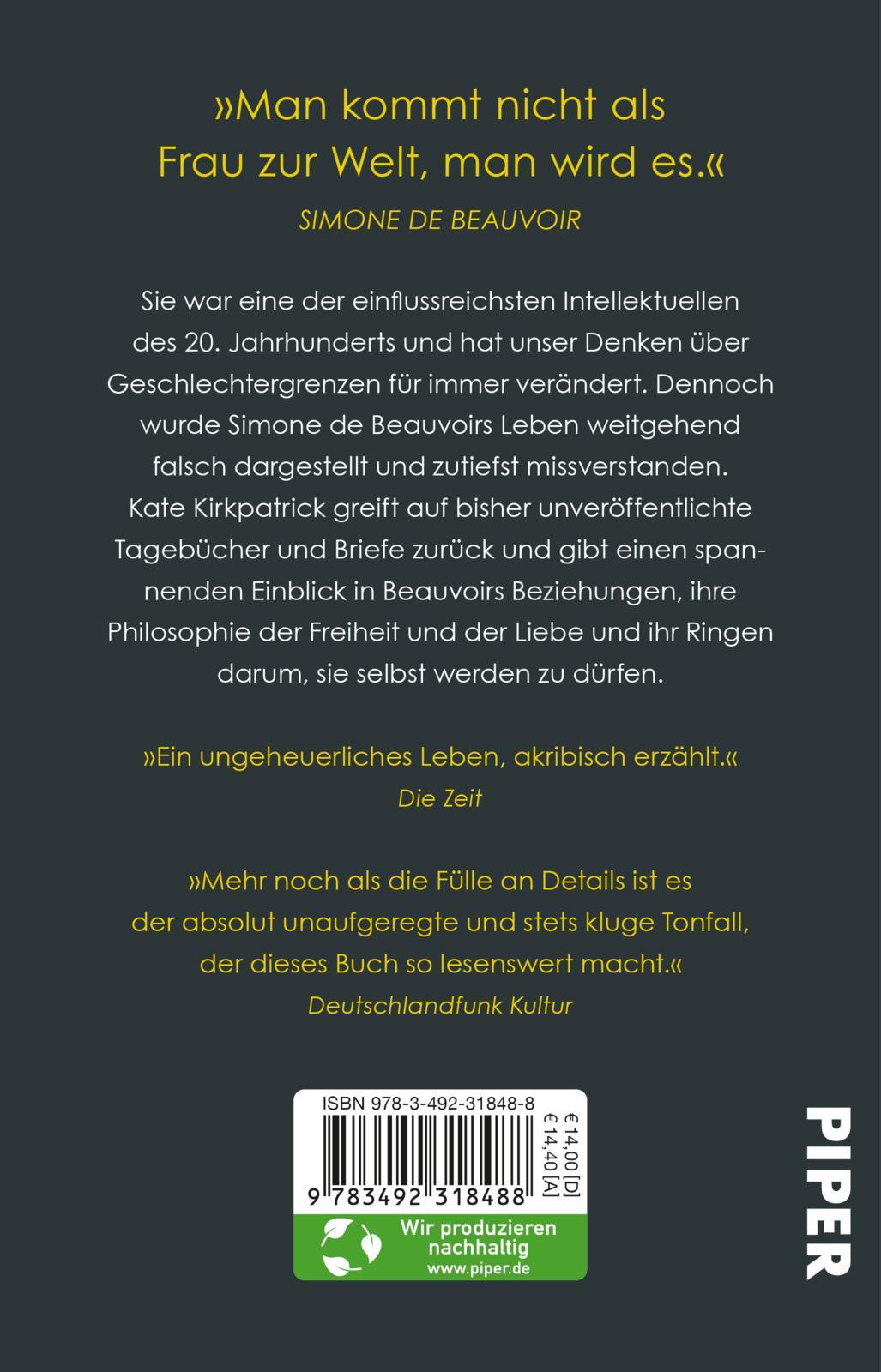 Rückseitencover Simone de Beauvoir