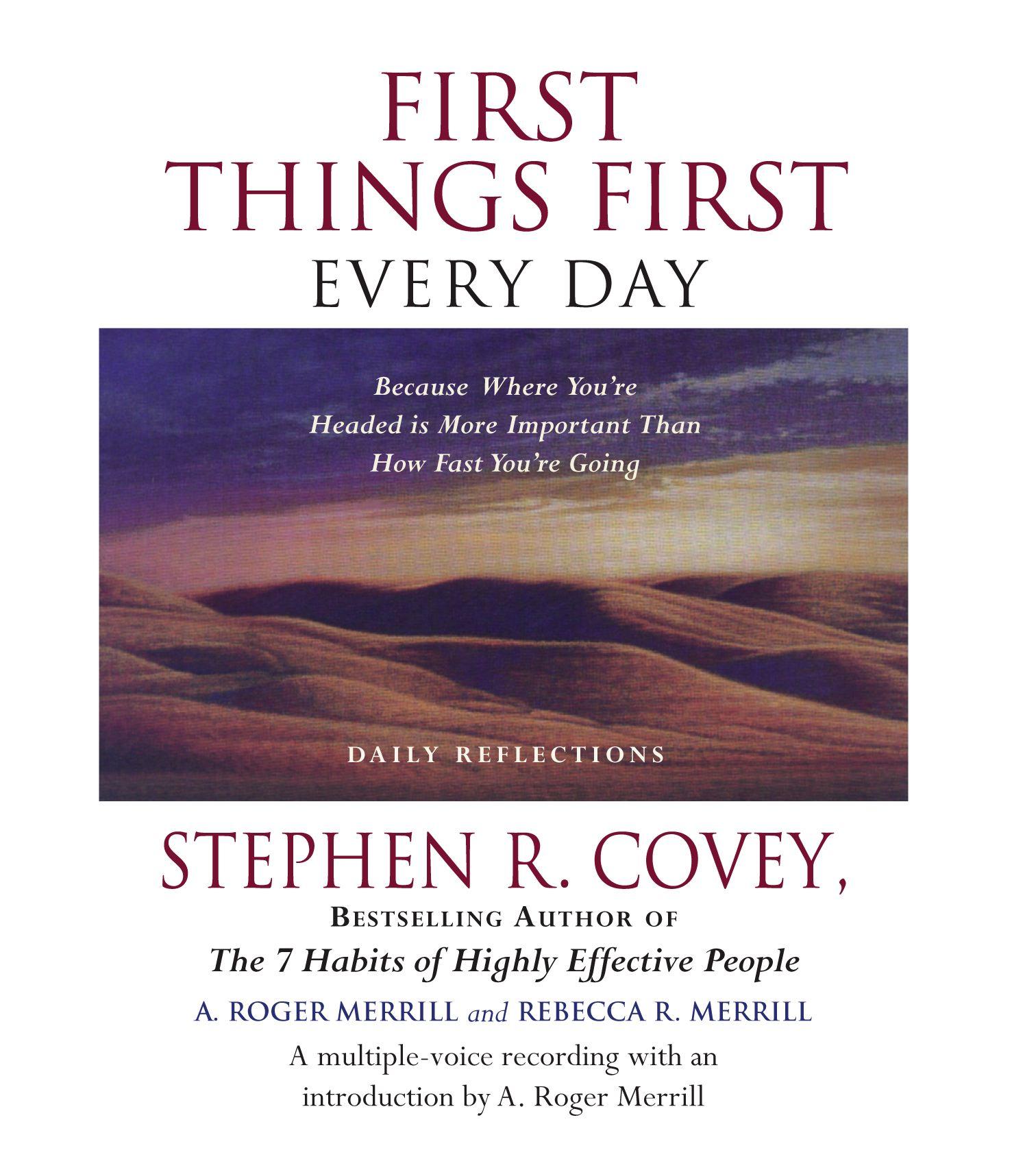 Vorderes Coverbild First Things First Every Day
