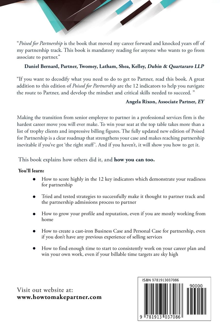 Rückseitencover Poised for Partnership: How to successfully move from senior associate and senior manager to partner by building a cast-iron personal and busi