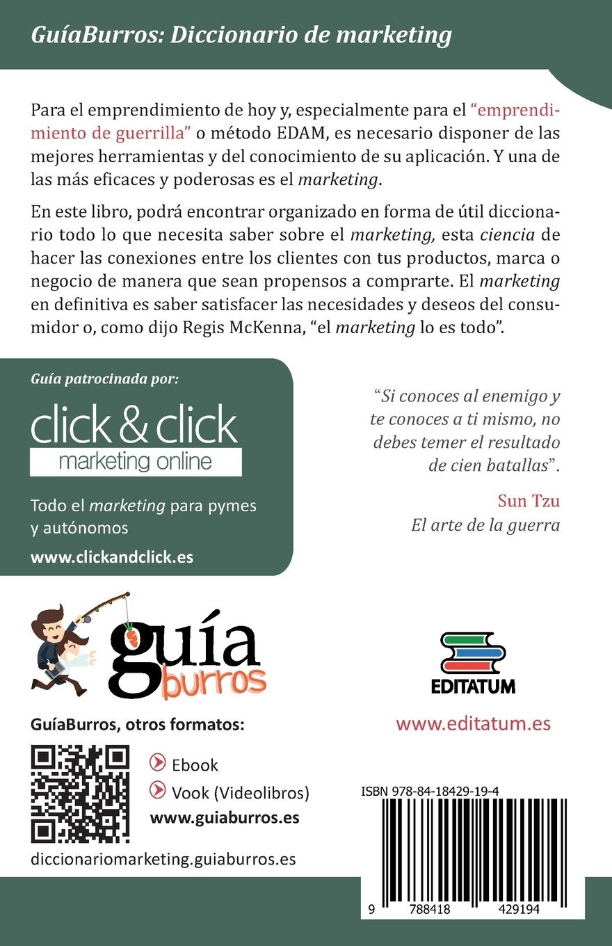 Rückseitencover Diccionario de marketing : todo lo que necesitas saber para emprender con éxito