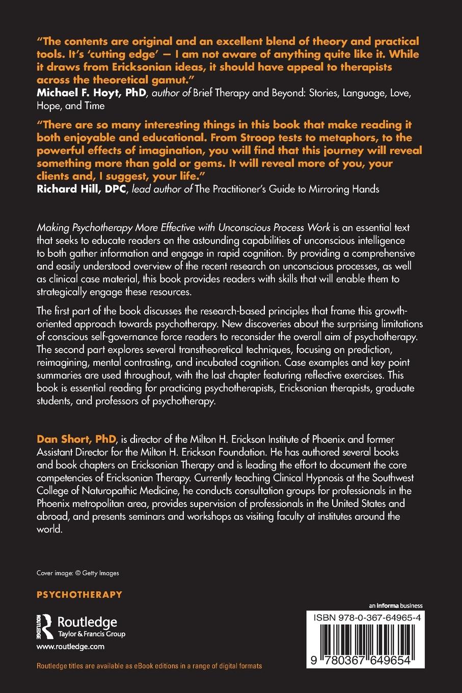 Rückseitencover Making Psychotherapy More Effective with Unconscious Process Work