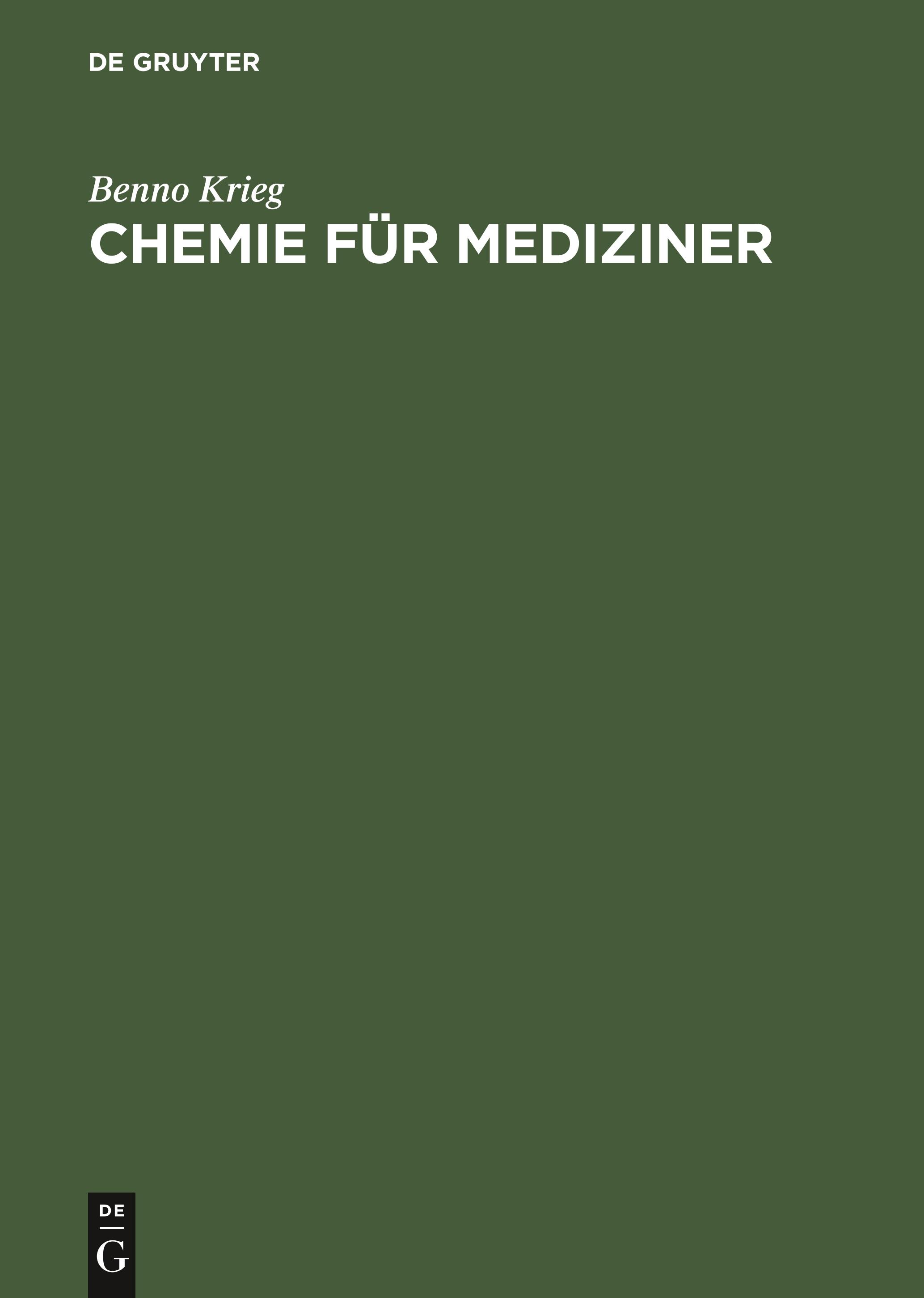 Vorderes Coverbild Chemie für Mediziner