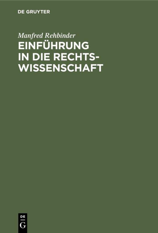 Vorderes Coverbild Einführung in die Rechtswissenschaft