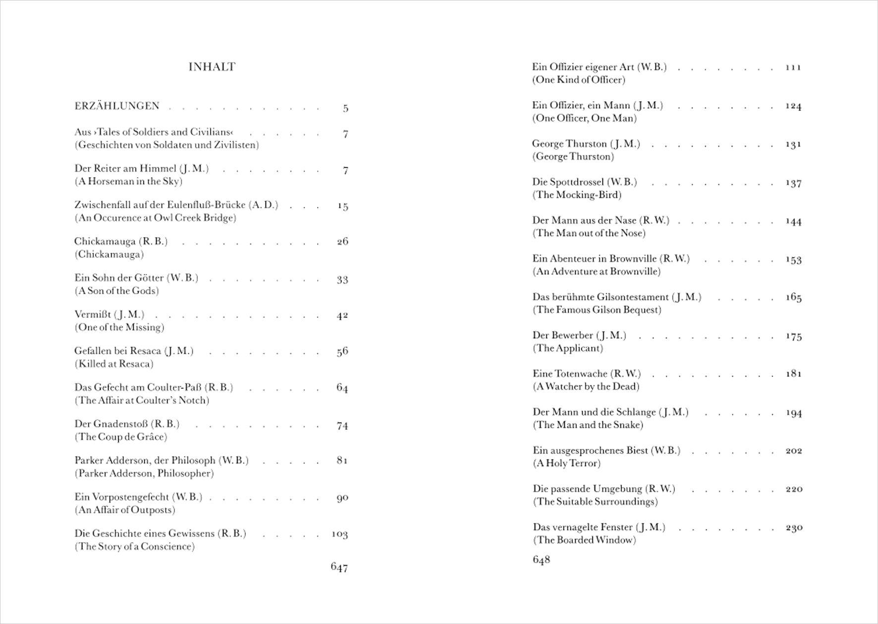 Beispielinhalt (Bild) Ambrose Bierce, Gesammelte Werke