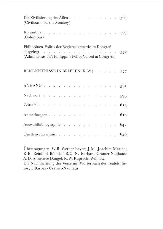 Beispielinhalt (Bild) Ambrose Bierce, Gesammelte Werke
