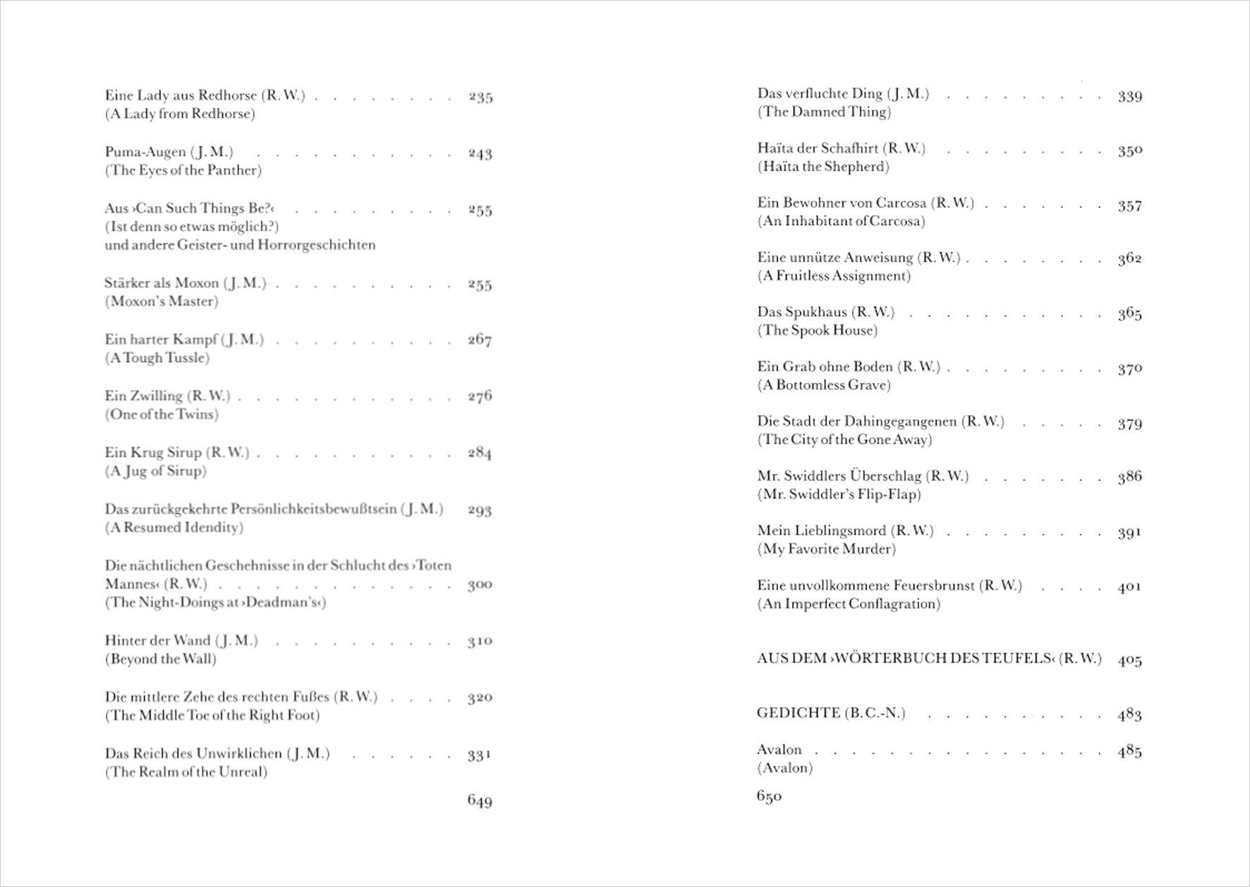 Beispielinhalt (Bild) Ambrose Bierce, Gesammelte Werke