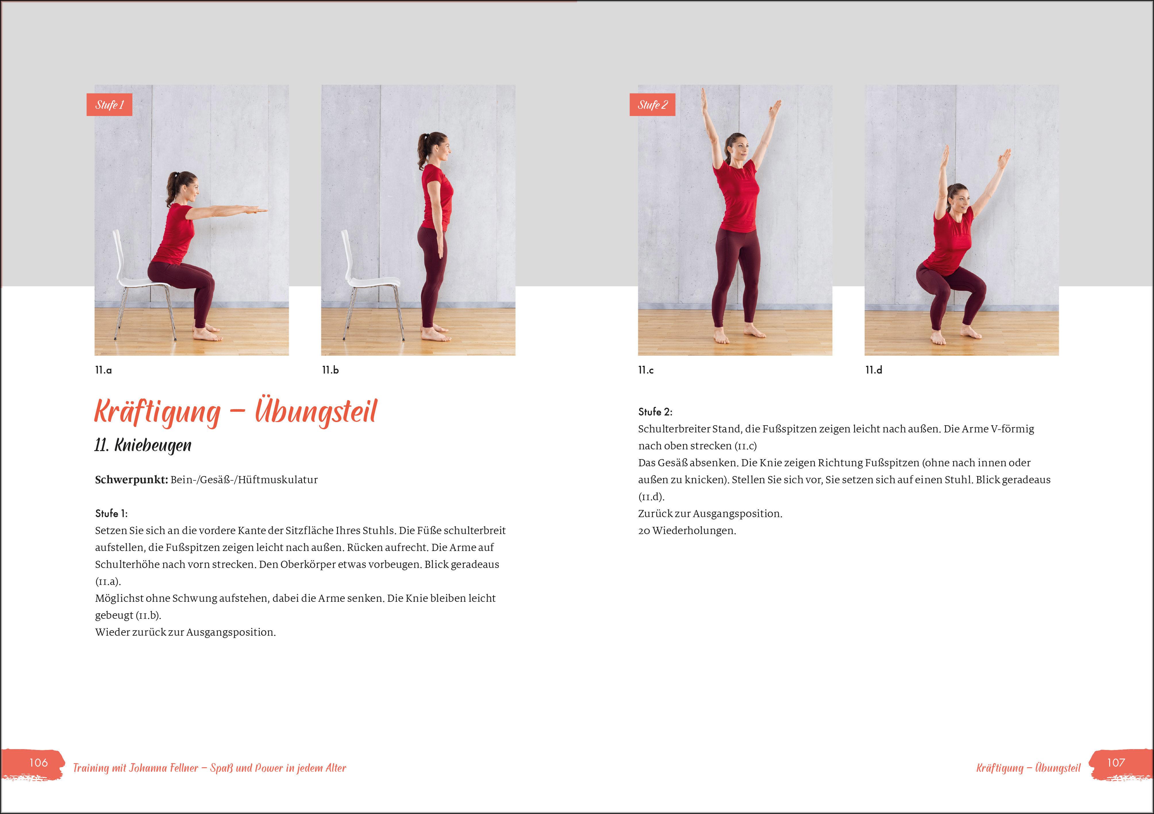 Beispielinhalt (Bild) Power für die Knochen  - Osteoporose vorbeugen, diagnostizieren, behandeln - Übungsteil von Johanna Fellner
