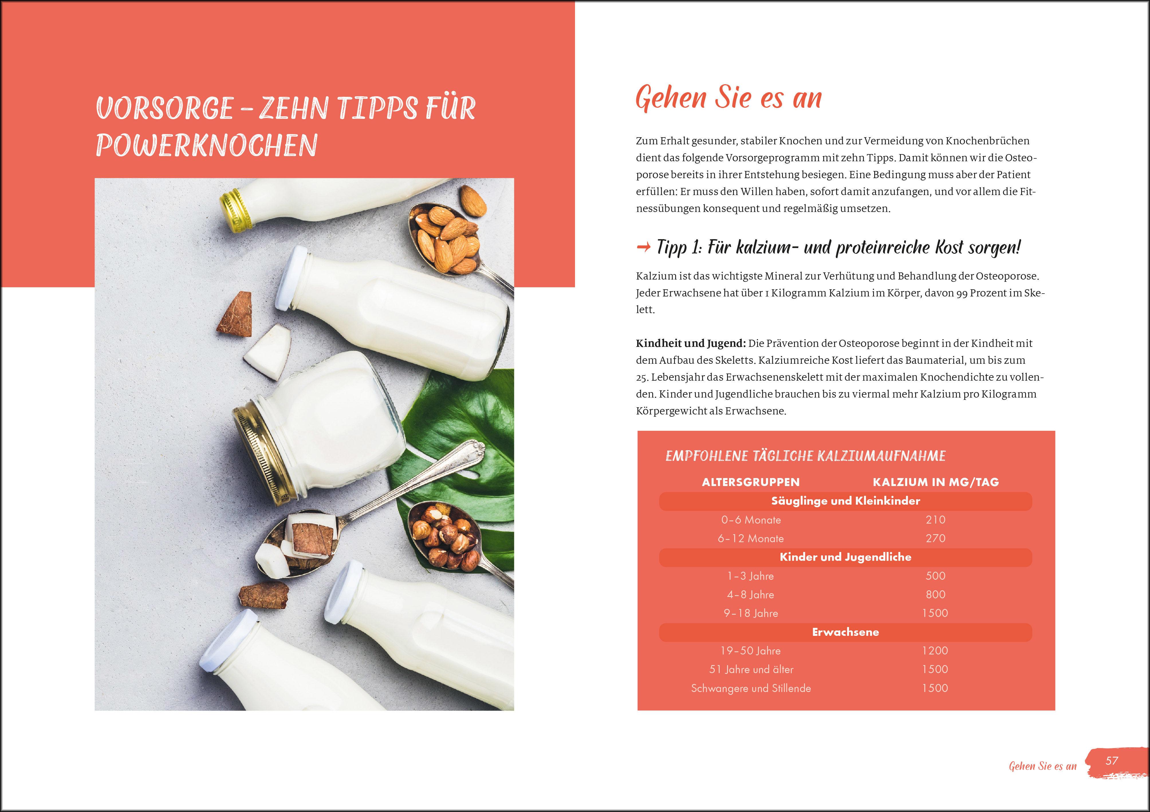 Beispielinhalt (Bild) Power für die Knochen  - Osteoporose vorbeugen, diagnostizieren, behandeln - Übungsteil von Johanna Fellner