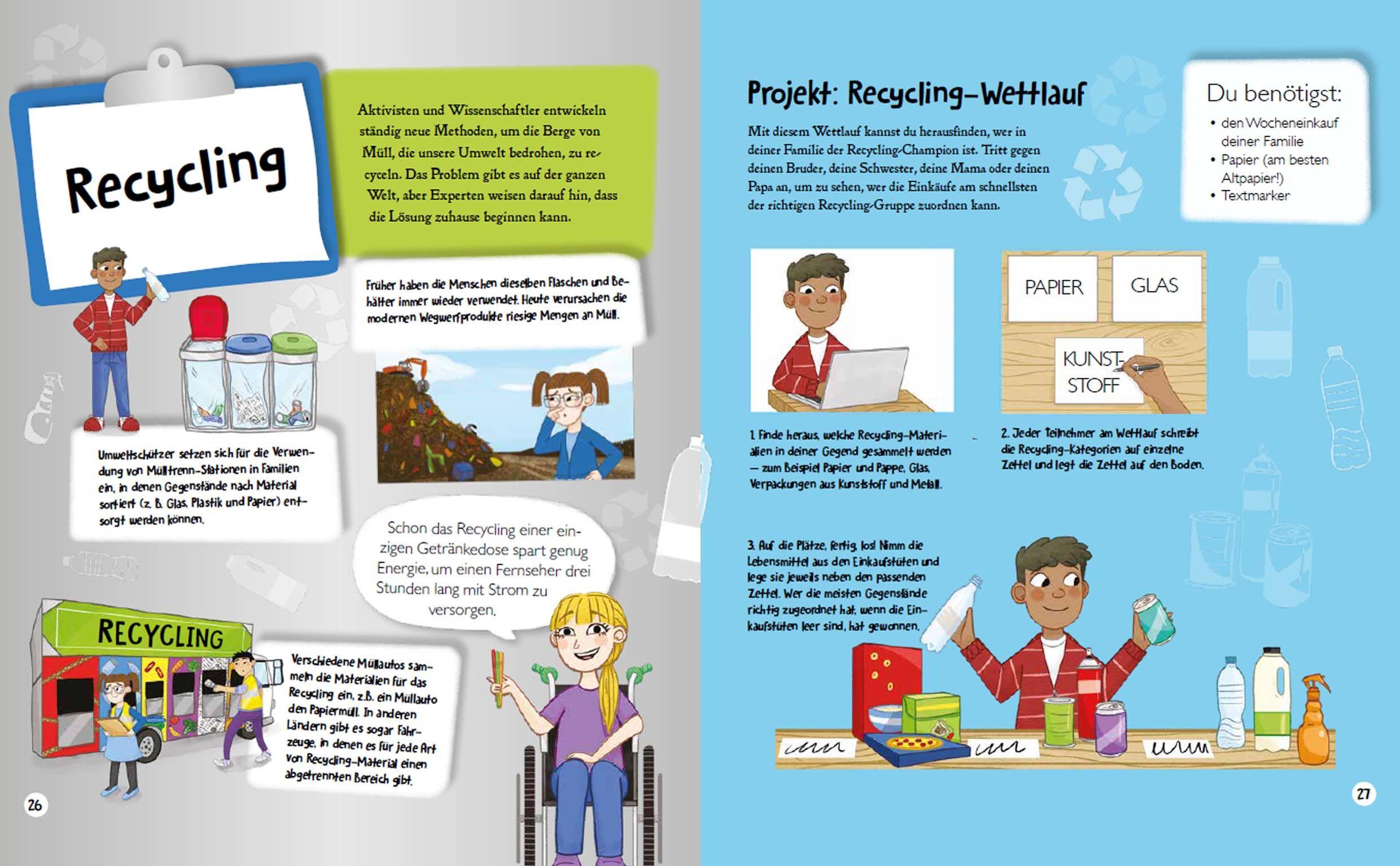 Beispielinhalt (Bild) Sei ein Umwelt-Held! Mit Rätseln, Experimenten, Spielen und Basteleien die Umwelt verstehen und schützen lernen