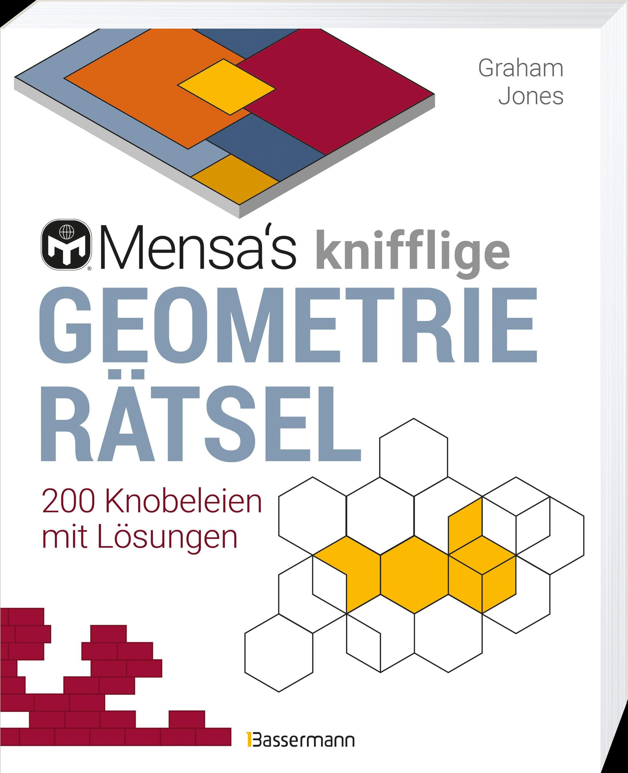 Beispielinhalt (Bild) Mensa's knifflige Geometrierätsel. Mathematische Aufgaben aus der Trigonometrie und räumlichen Vorstellungskraft. 3D-Rätsel, Pentominos, Tangrams, Streichholzpuzzles, Flächenrätsel u.v.m.
