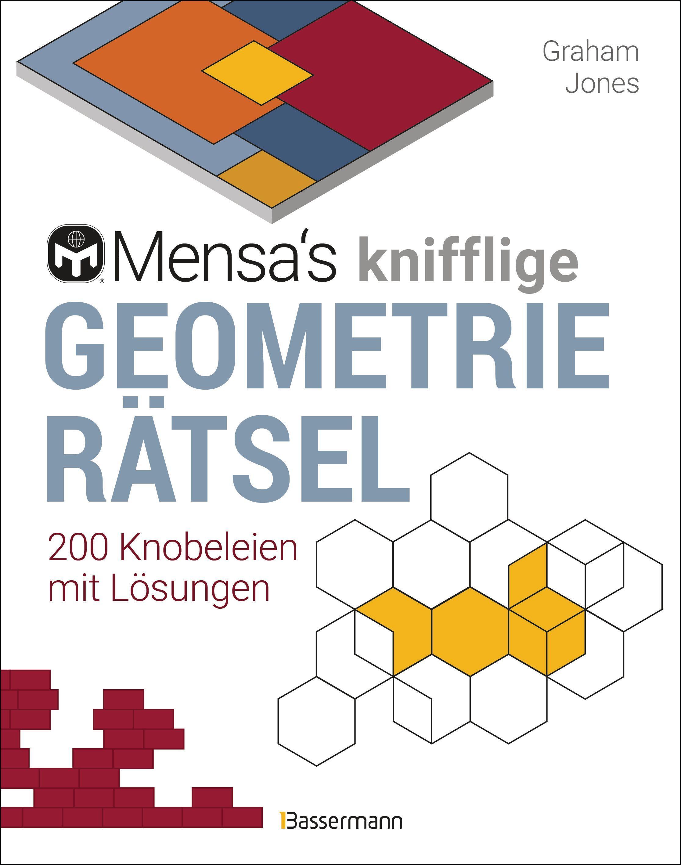 Vorderes Coverbild Mensa's knifflige Geometrierätsel. Mathematische Aufgaben aus der Trigonometrie und räumlichen Vorstellungskraft. 3D-Rätsel, Pentominos, Tangrams, Streichholzpuzzles, Flächenrätsel u.v.m.