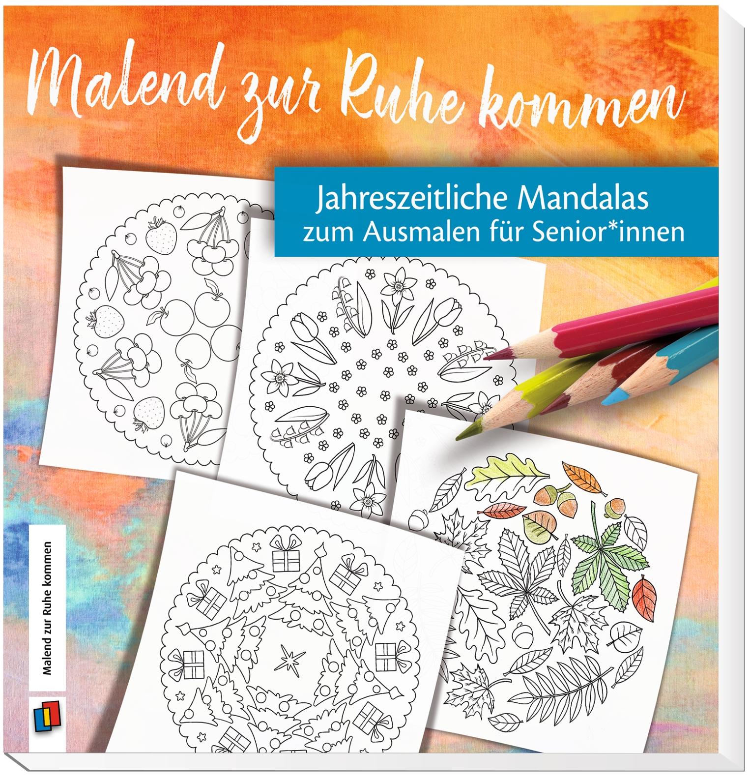 Beispielinhalt (Bild) Jahreszeitliche Mandalas zum Ausmalen für Senioren und Seniorinnen