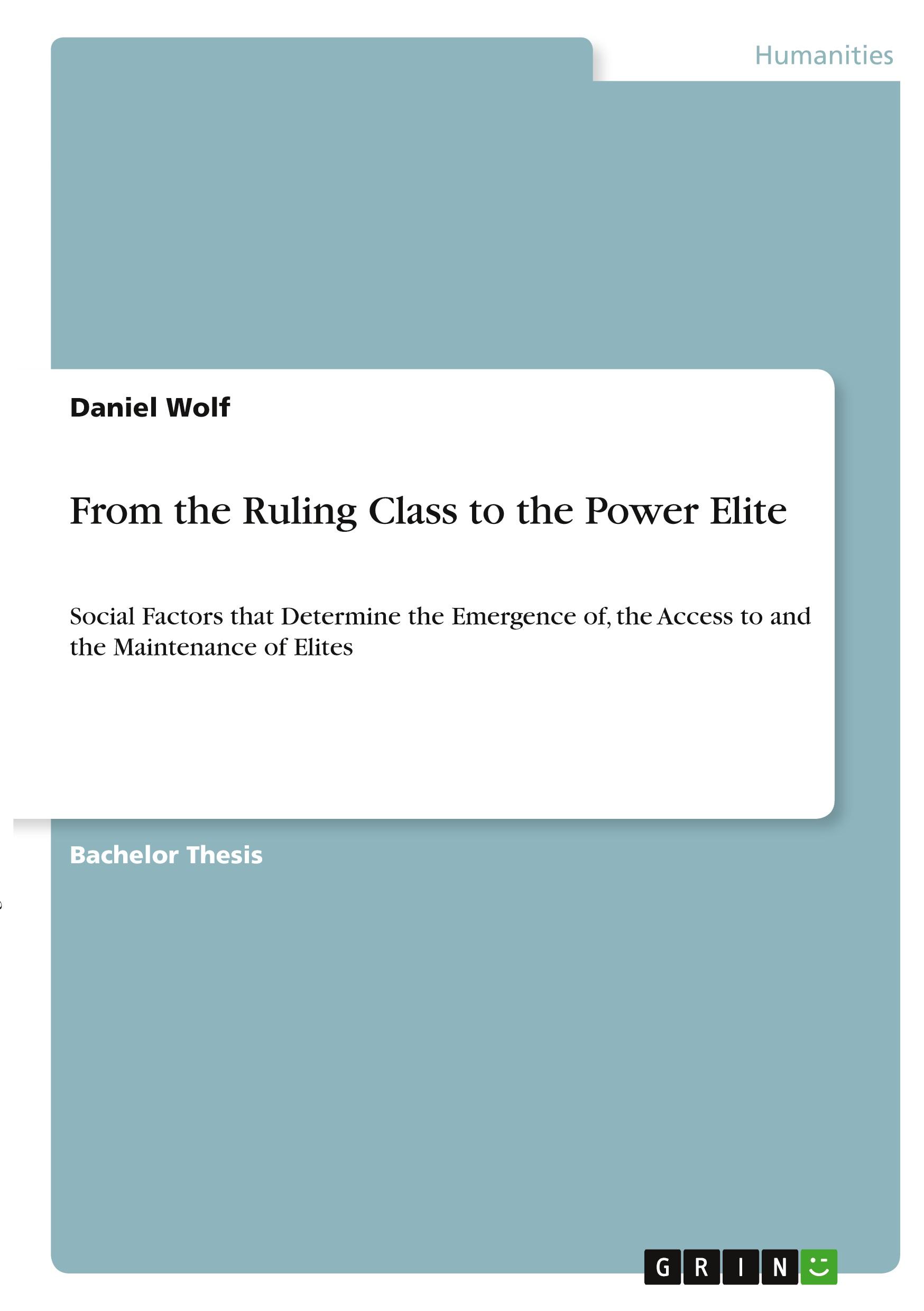 Vorderes Coverbild From the Ruling Class to the Power Elite