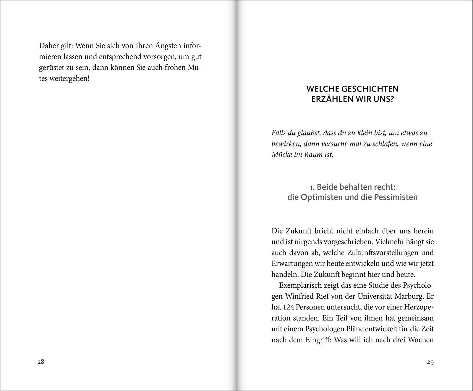 Beispielinhalt (Bild) Zuversicht - Die Kraft, die an das Morgen glaubt