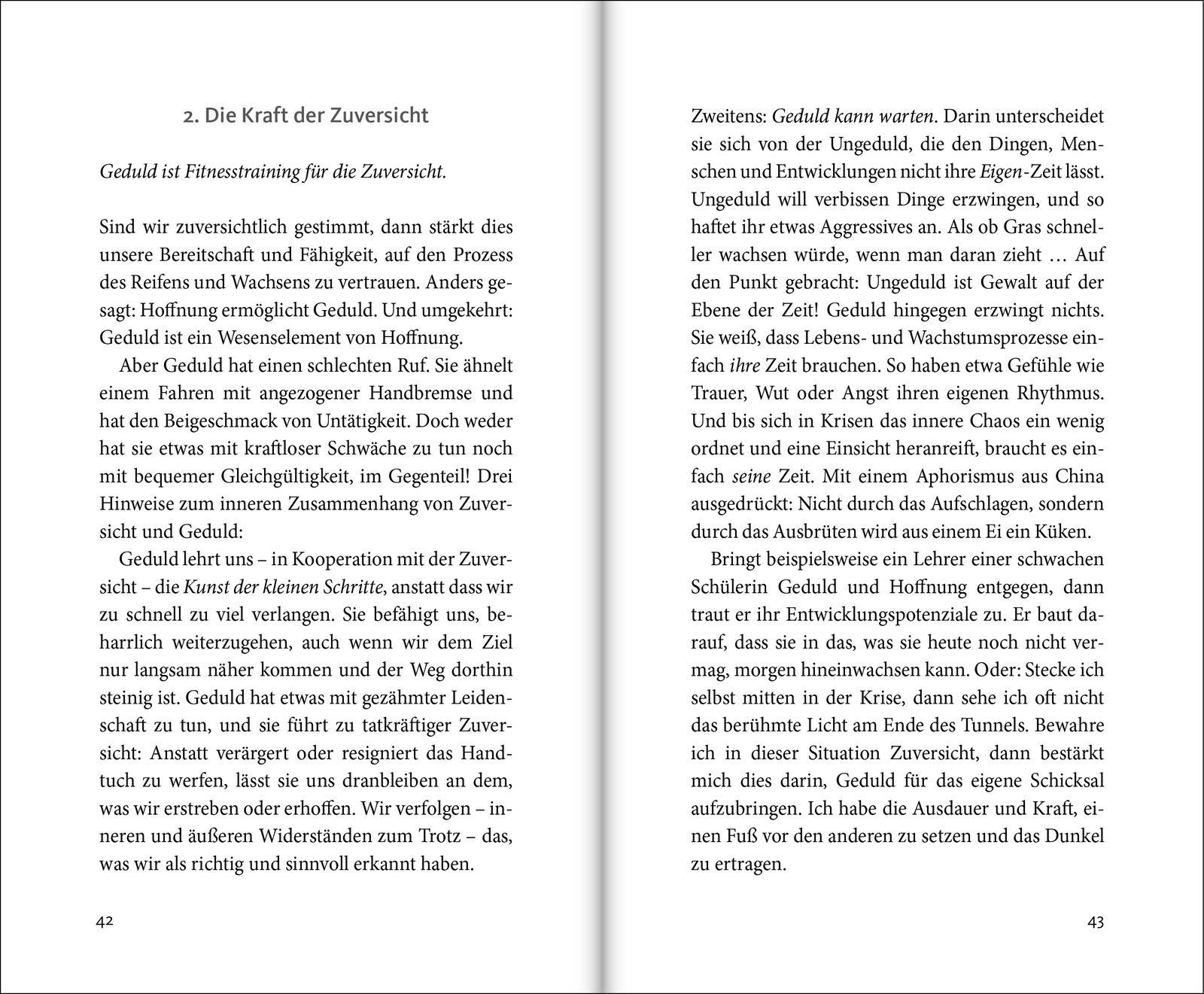 Beispielinhalt (Bild) Zuversicht - Die Kraft, die an das Morgen glaubt