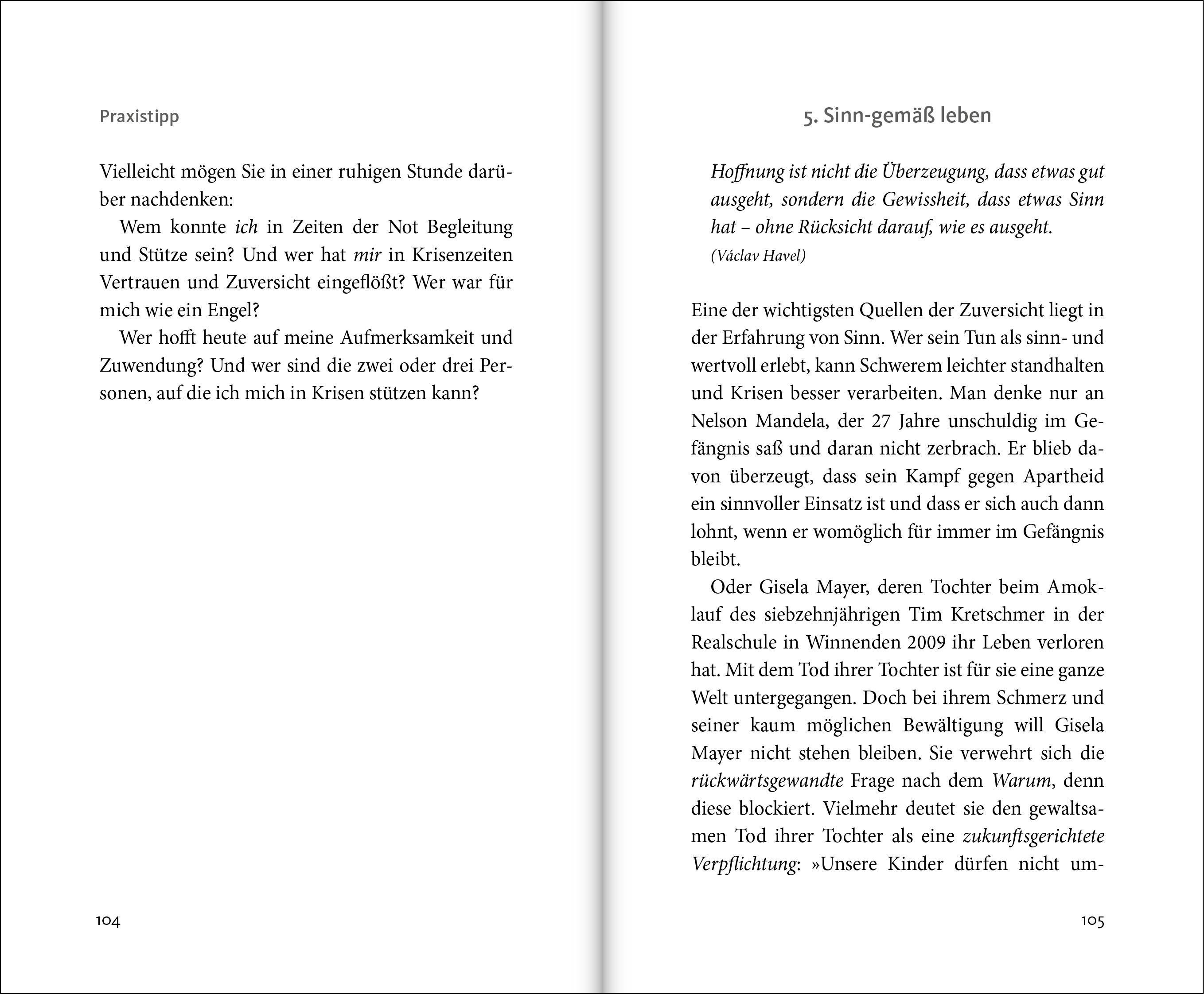 Beispielinhalt (Bild) Zuversicht - Die Kraft, die an das Morgen glaubt