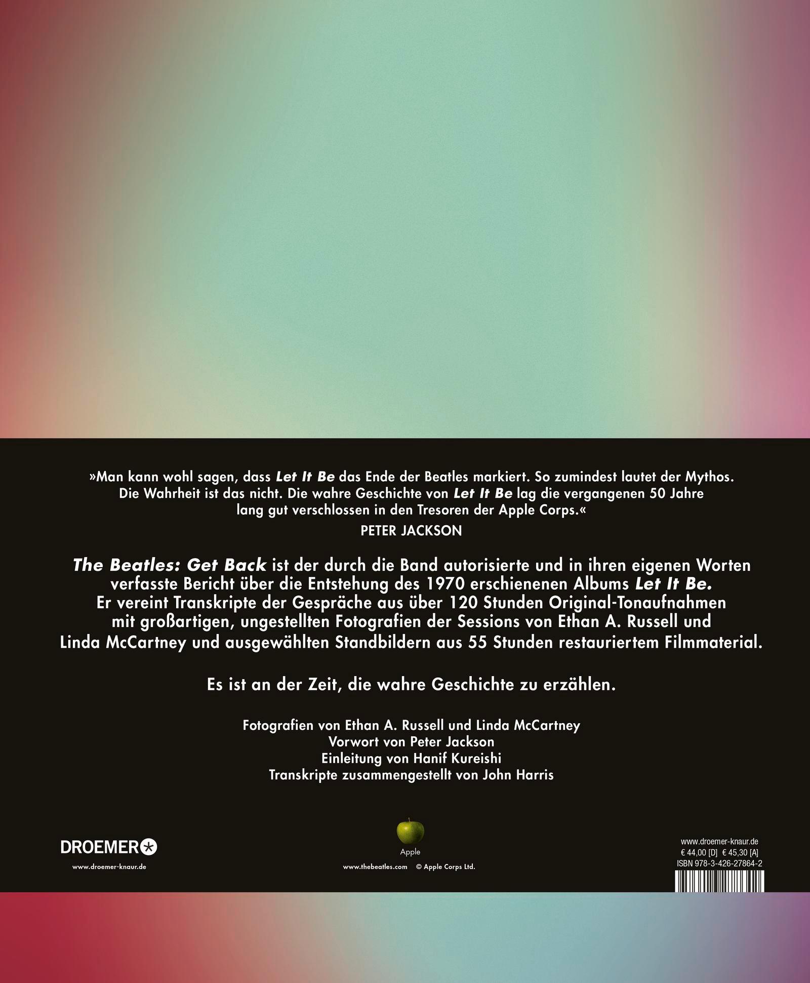 Rückseitencover The Beatles: Get Back (Deutsche Ausgabe)