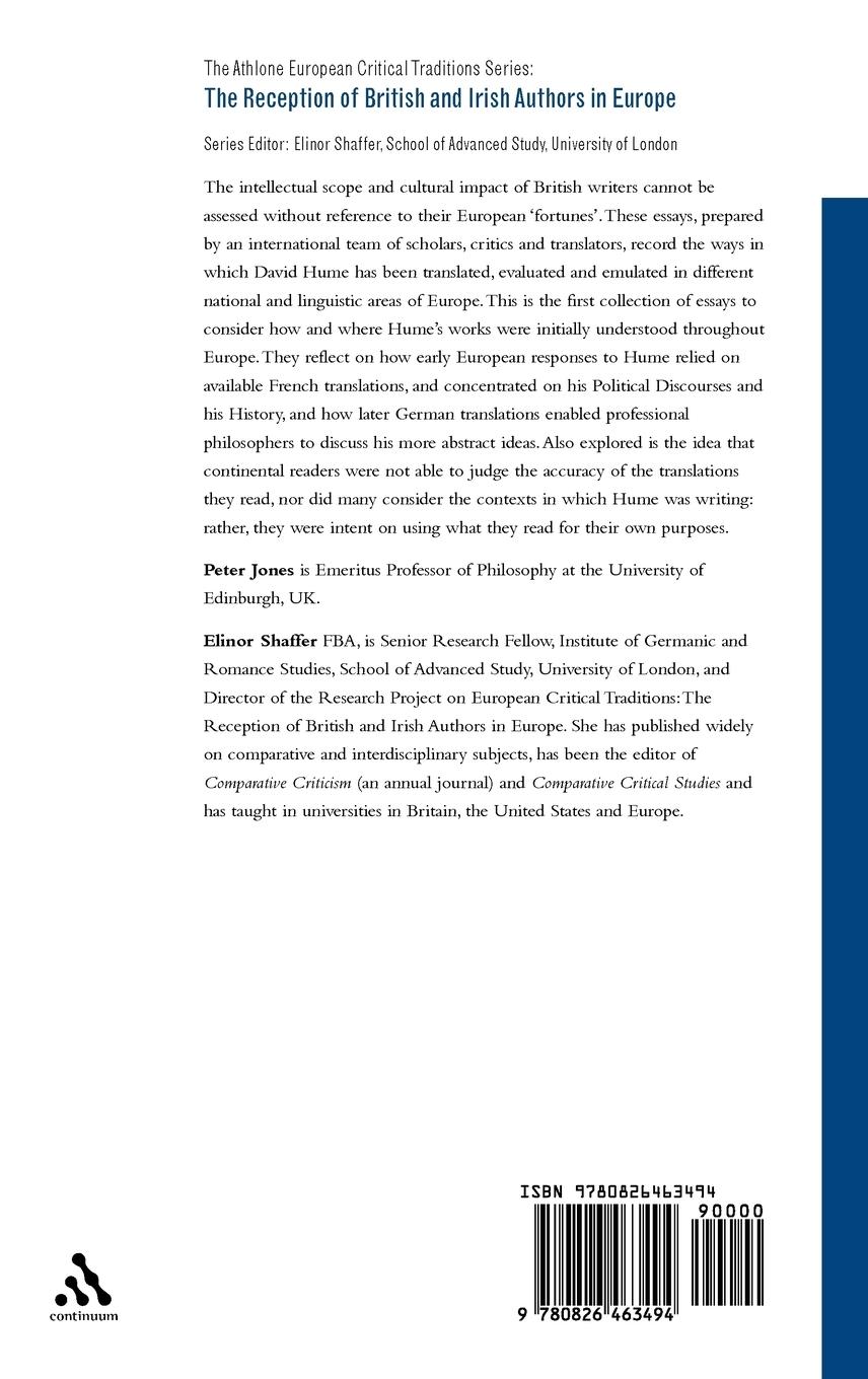 Rückseitencover The Reception of David Hume in Europe
