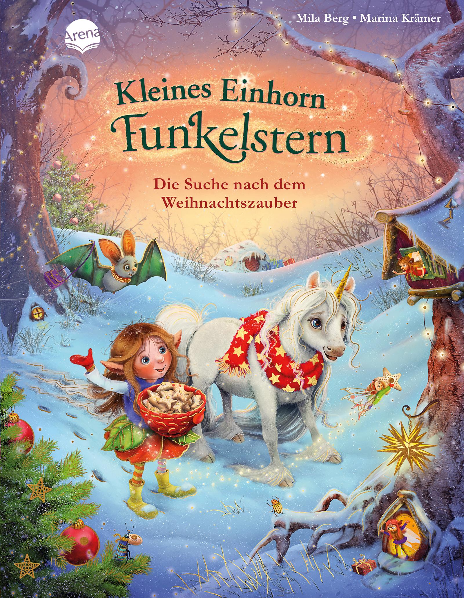 Vorderes Coverbild Kleines Einhorn Funkelstern. Die Suche nach dem Weihnachtszauber