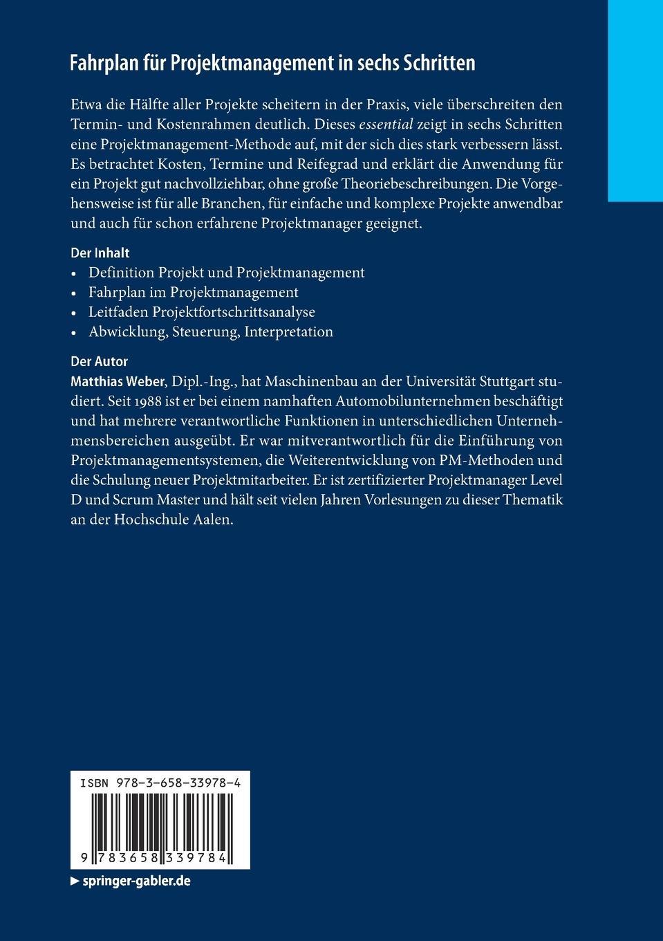Rückseitencover Fahrplan für Projektmanagement in sechs Schritten