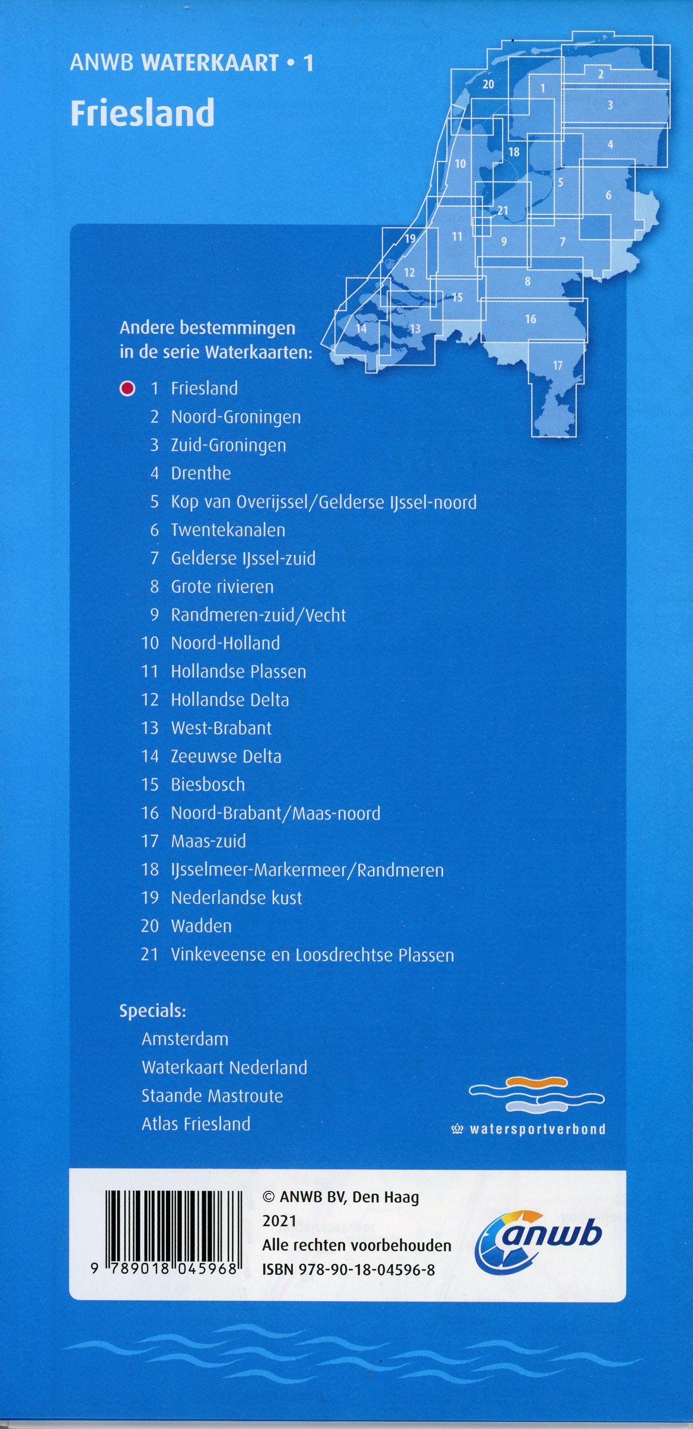 Beispielinhalt (Bild) Friesland 1:50 000 Waterkaart