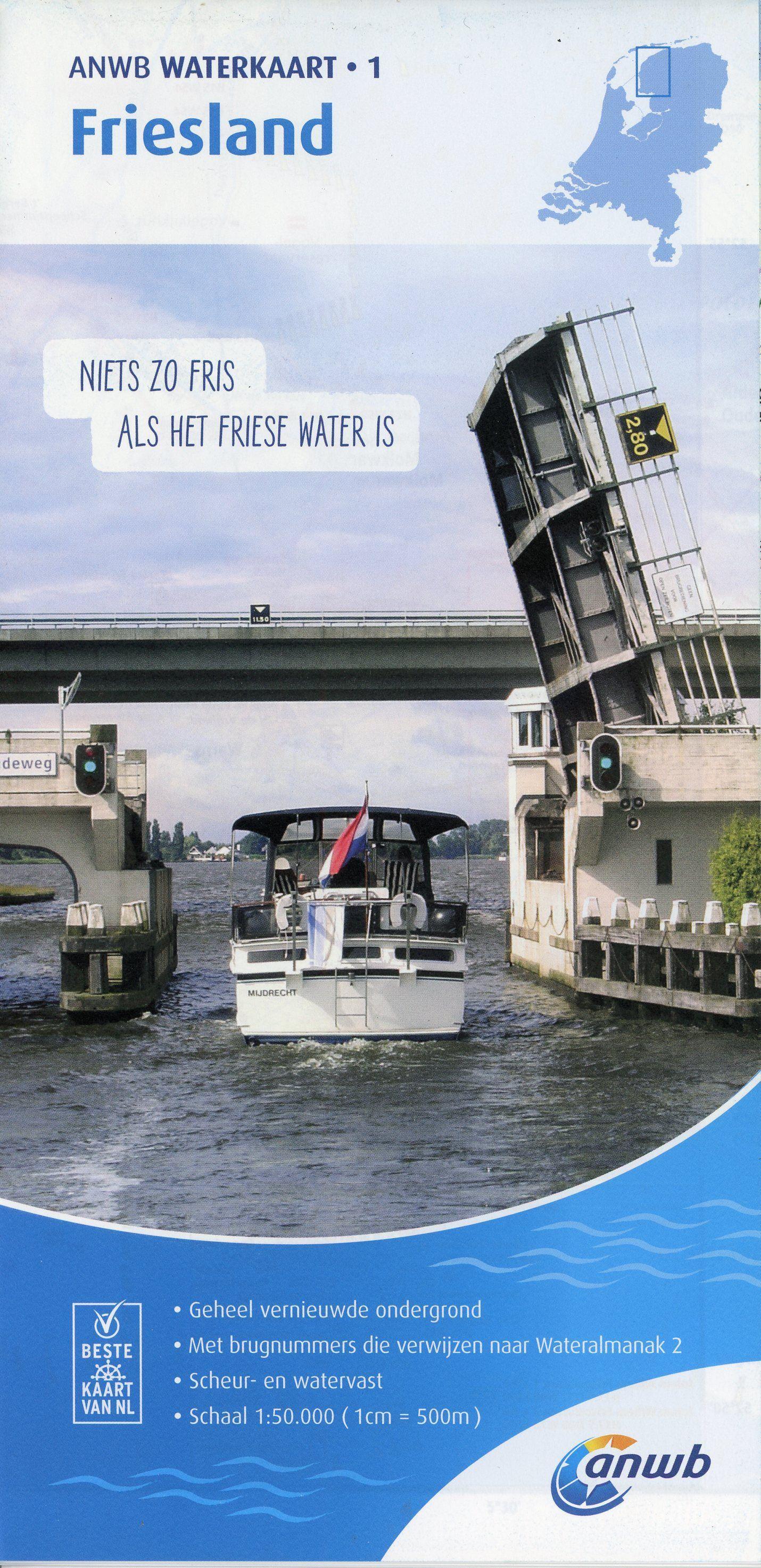 Vorderes Coverbild Friesland 1:50 000 Waterkaart