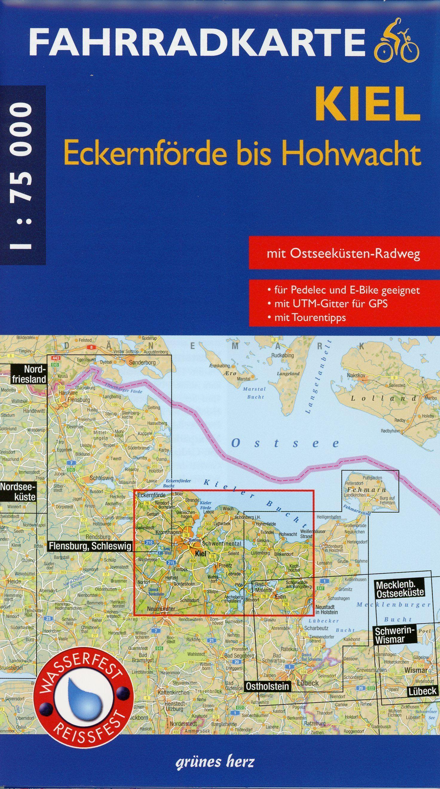 Vorderes Coverbild Fahrradkarte Kiel, Eckernförde bis Hohwacht 1:75.000